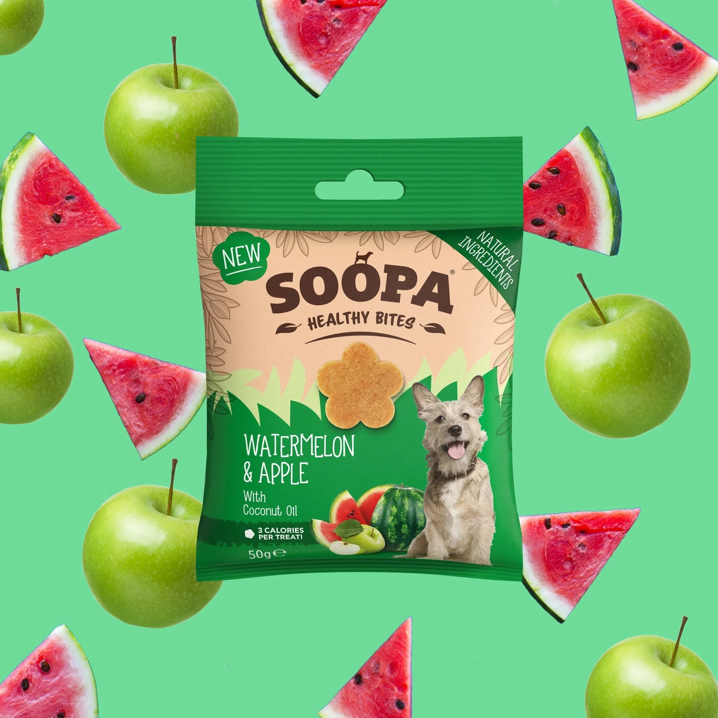 Soopa - Hundgodis | Vattenmelon och äpple (50g, 50 bitar)