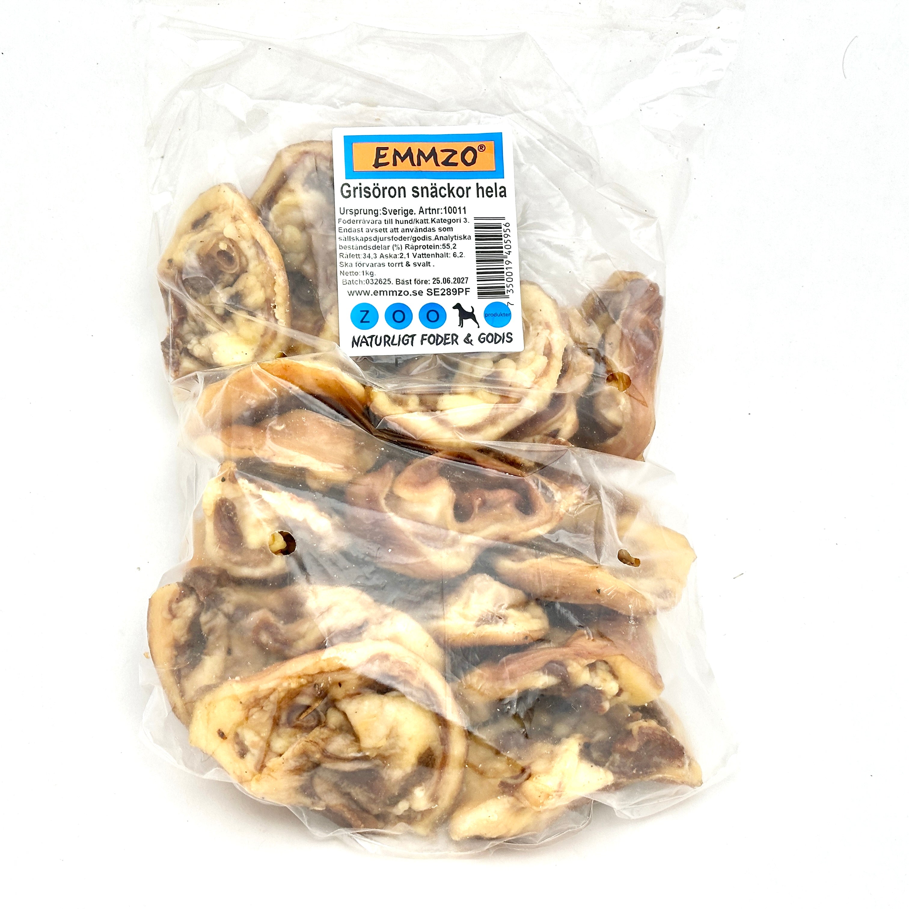 Emmzo - Svenska grisöronsnäckor hela (1kg)