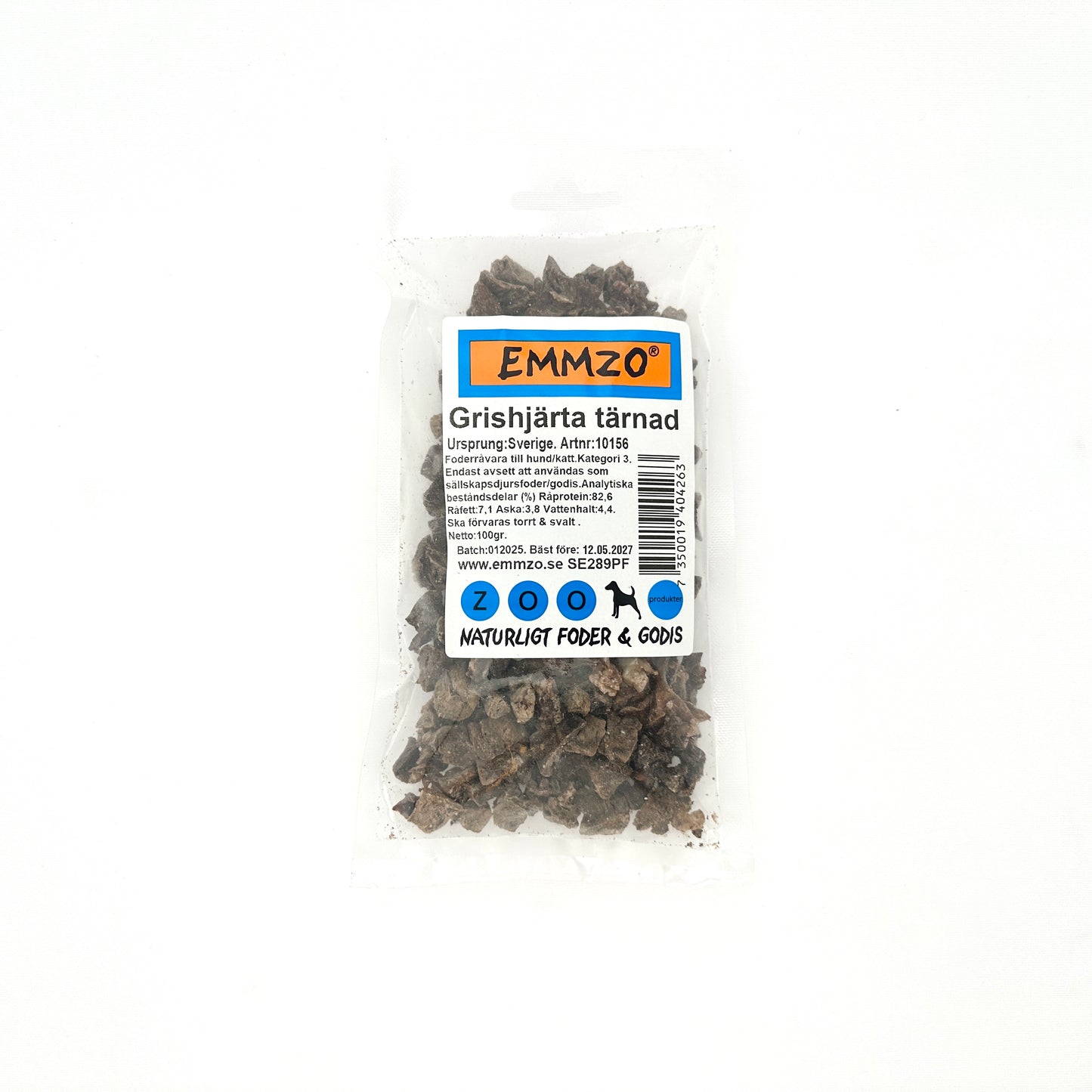 Emmzo - Svenskt grishjärta tärnad (100g eller 250g)