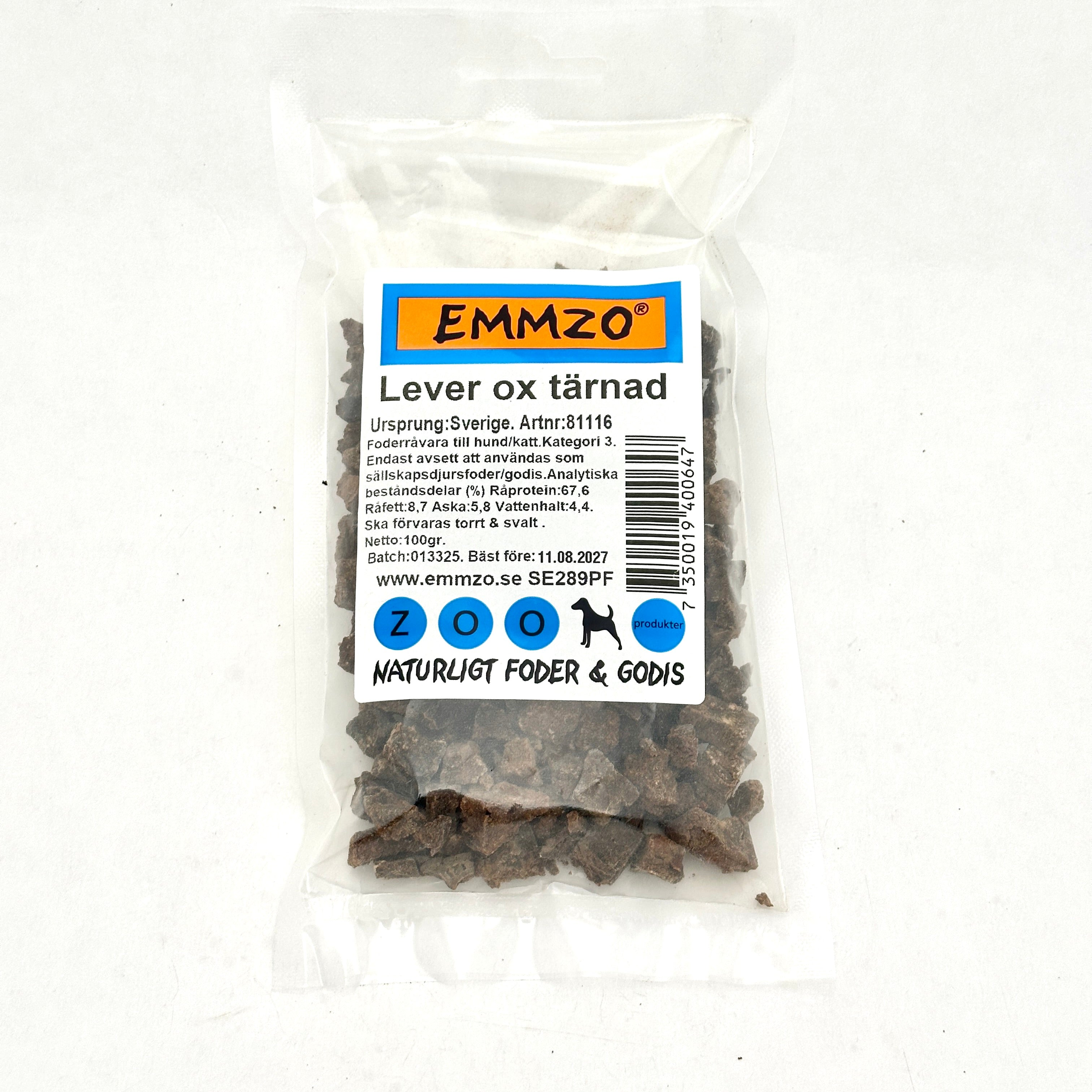 Emmzo - Svensk oxlever tärnad (100g, 300g eller 1kg)