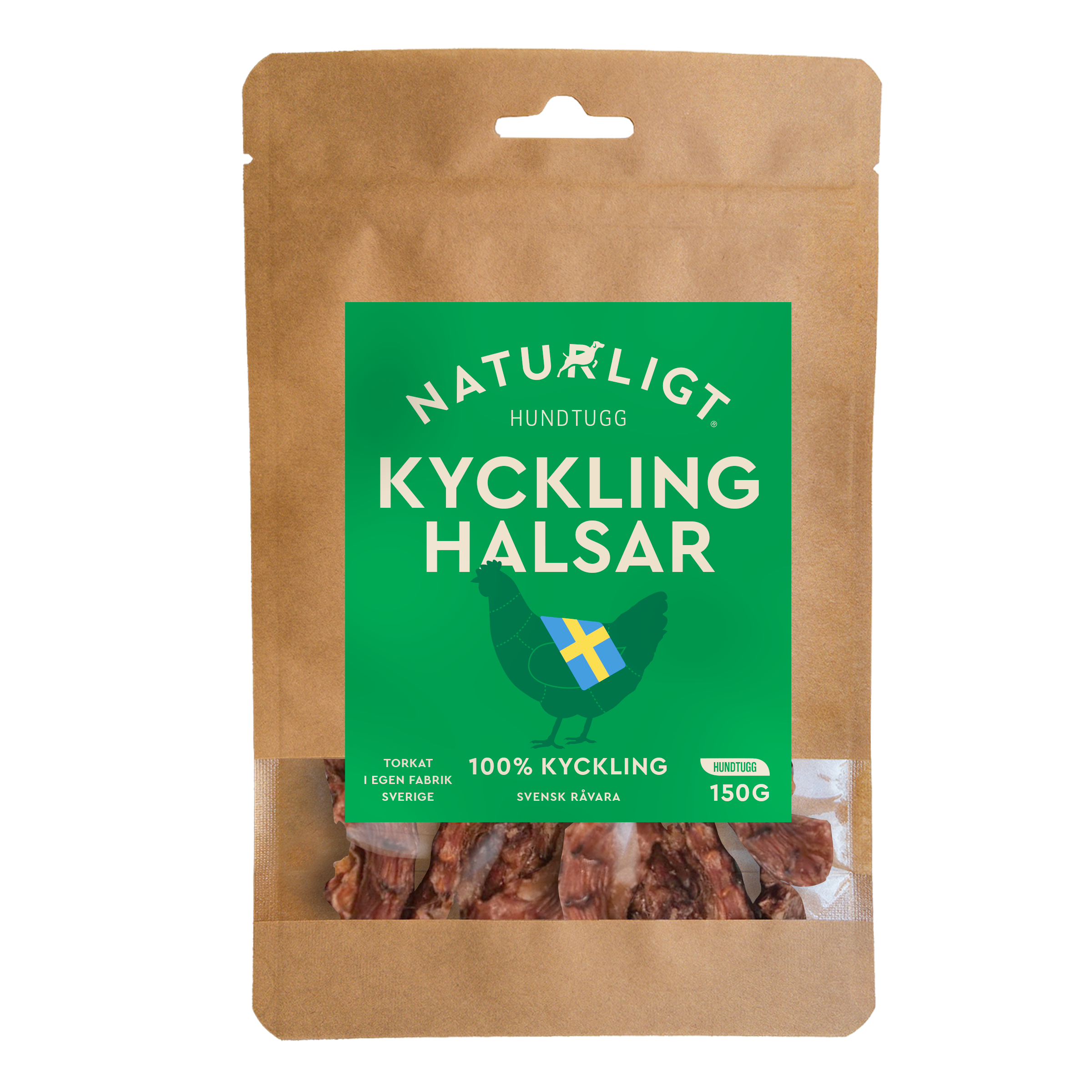Naturligt hundtugg - Svensk kycklinghals (150g)