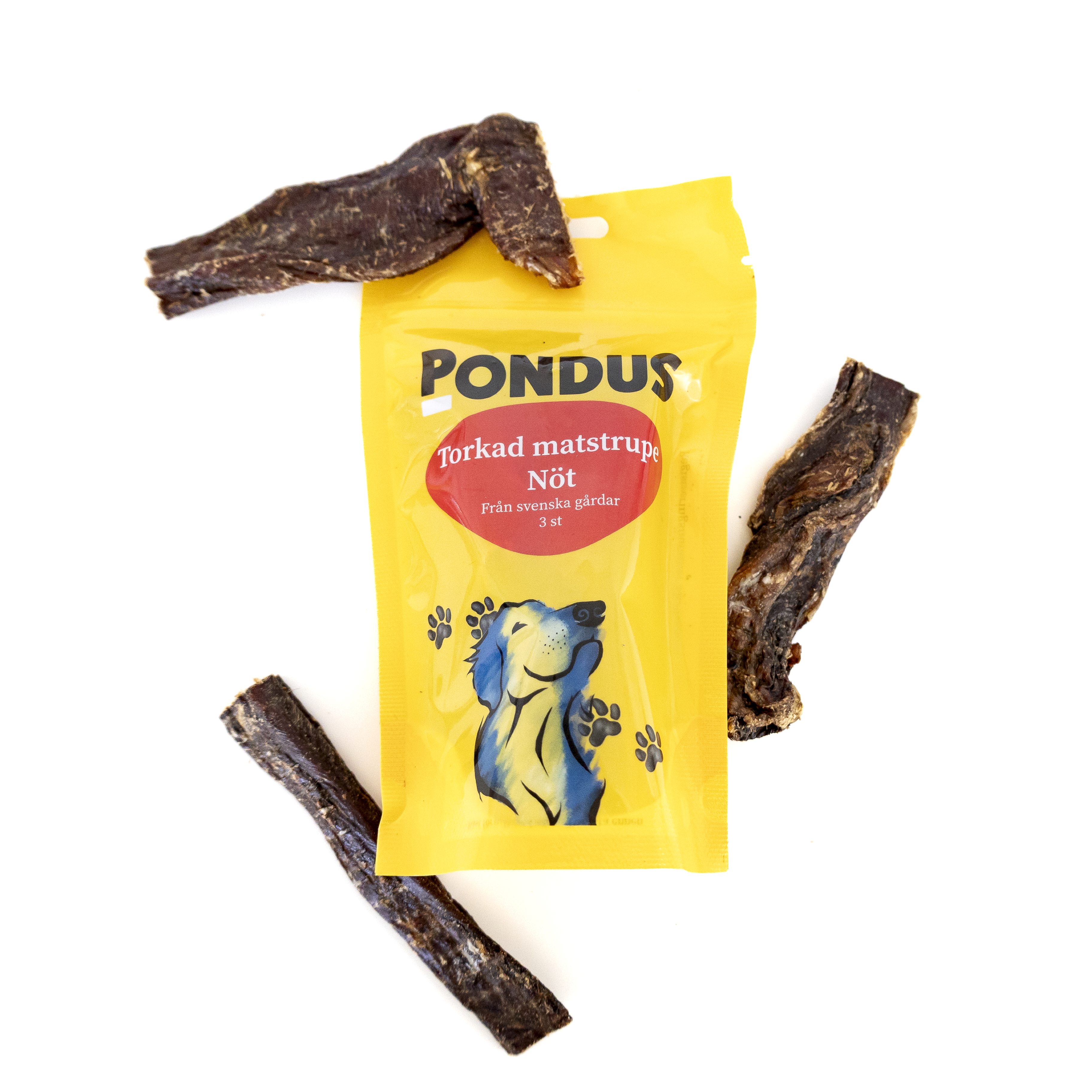 Pondus - Torkat matstrupe från nöt (3-pack)