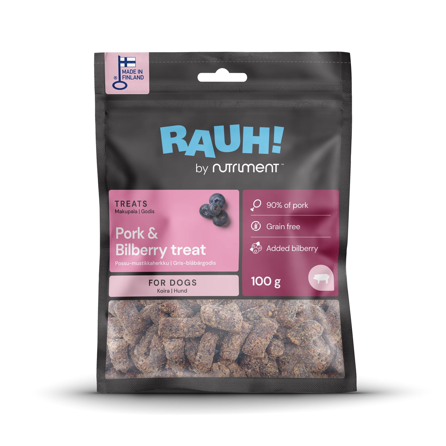 RAUH! - Griskött och blåbär (100g)