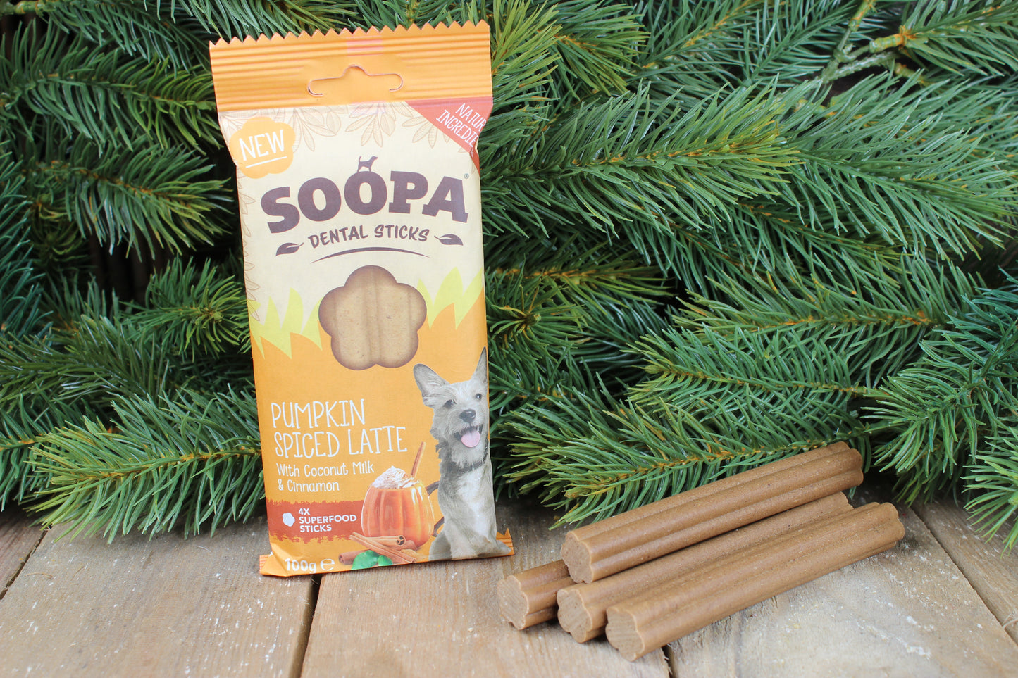 Soopa - Tuggpinnar | Pumpkin Spiced Latte - Pumpa & Kanel (4-pack)