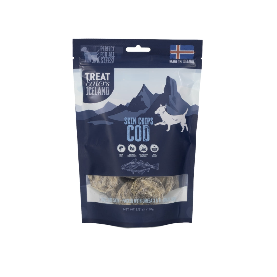 TreatEaters Iceland - Cod Skin Chips Large Bites (70g)