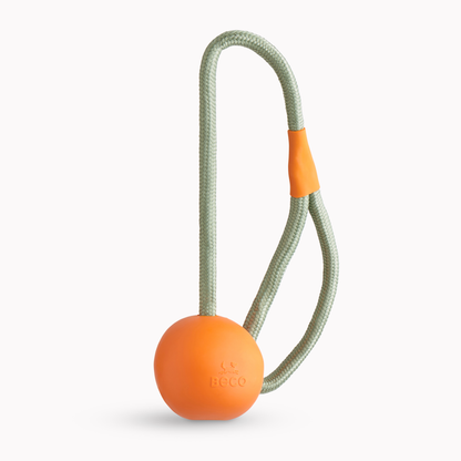 Beco - Slinger ball | Rund boll med rep (Gul eller orange)
