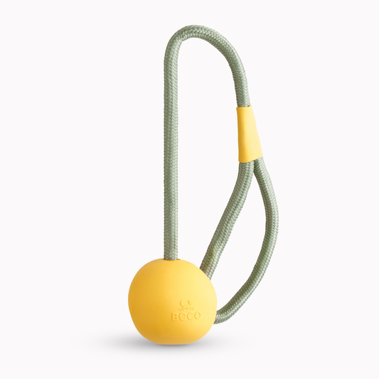 Beco - Slinger ball | Rund boll med rep (Gul eller orange)