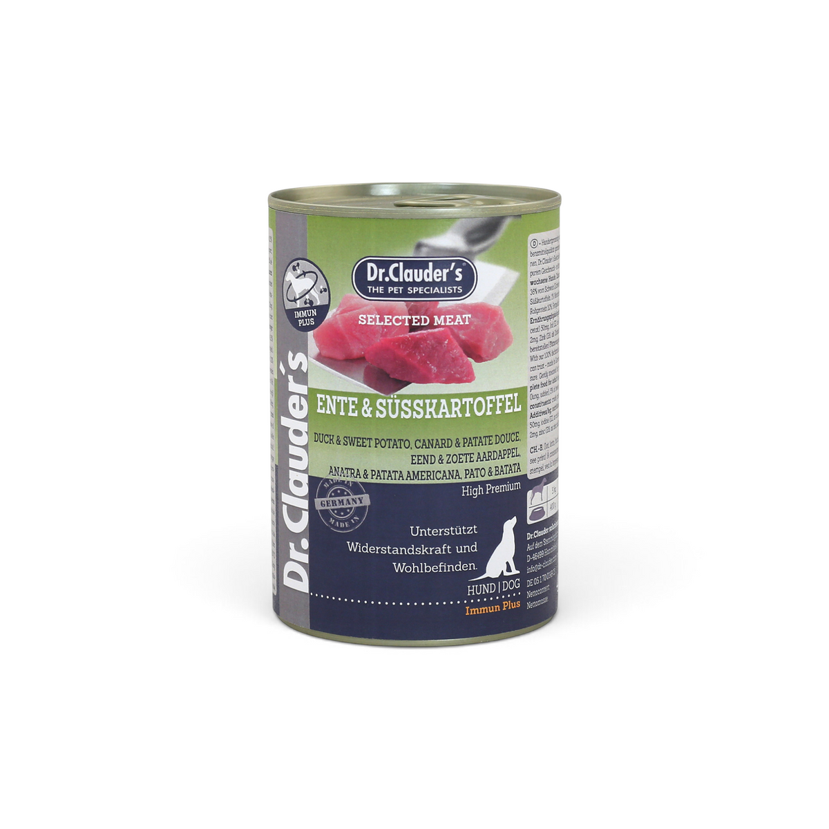 Dr. Clauder's Selected Meat Anka & Sötpotatis, burk med våtfoder för hund