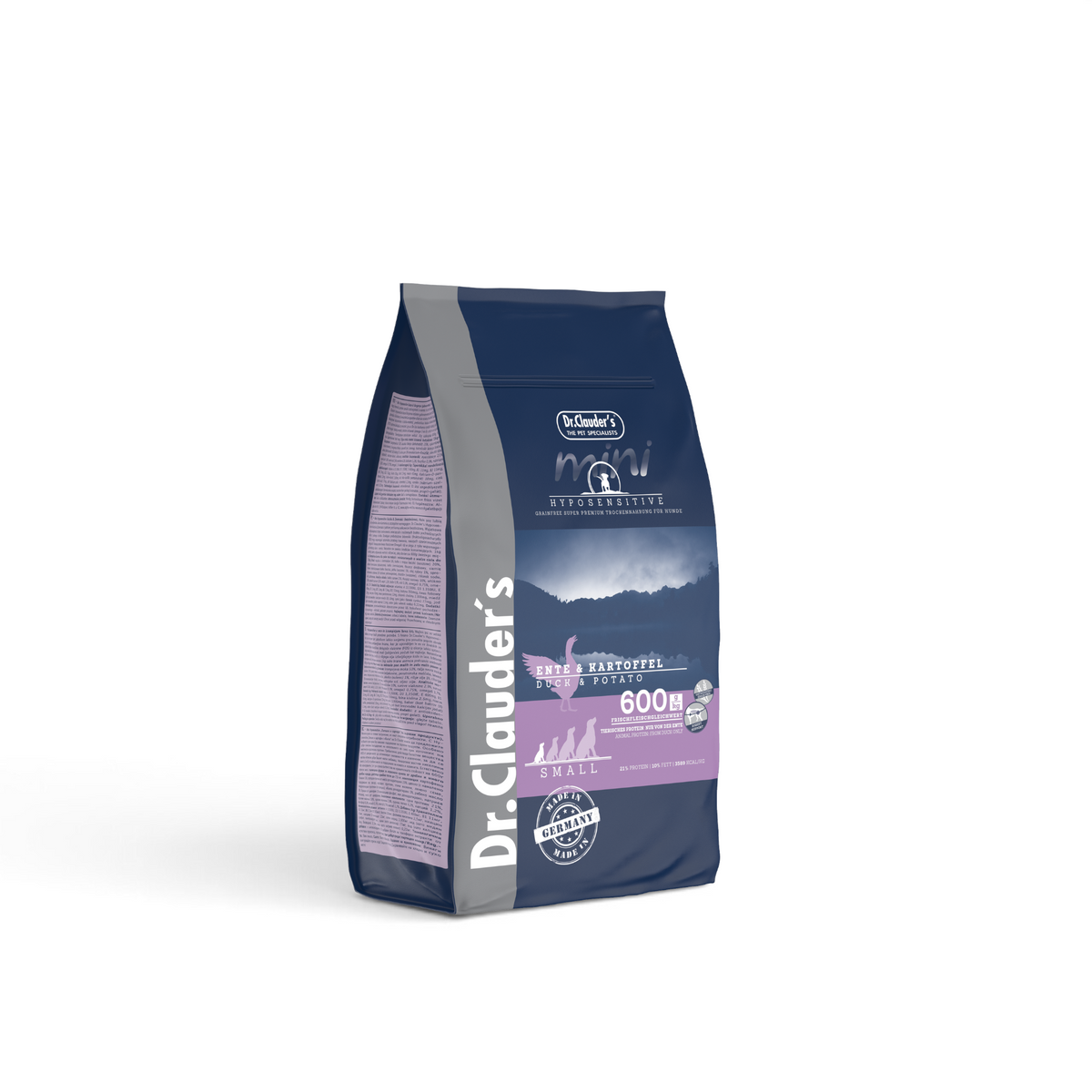 Dr. Clauder's Hypoallergenic Mini Anka & Potatis 2 kg, påse med torrfoder