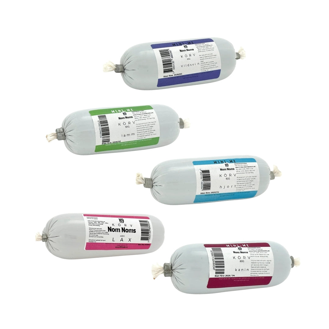 Nom Noms - Prova på paket med Körv (Lamm, Lax, Kanin, Hjort, Vildsvin)