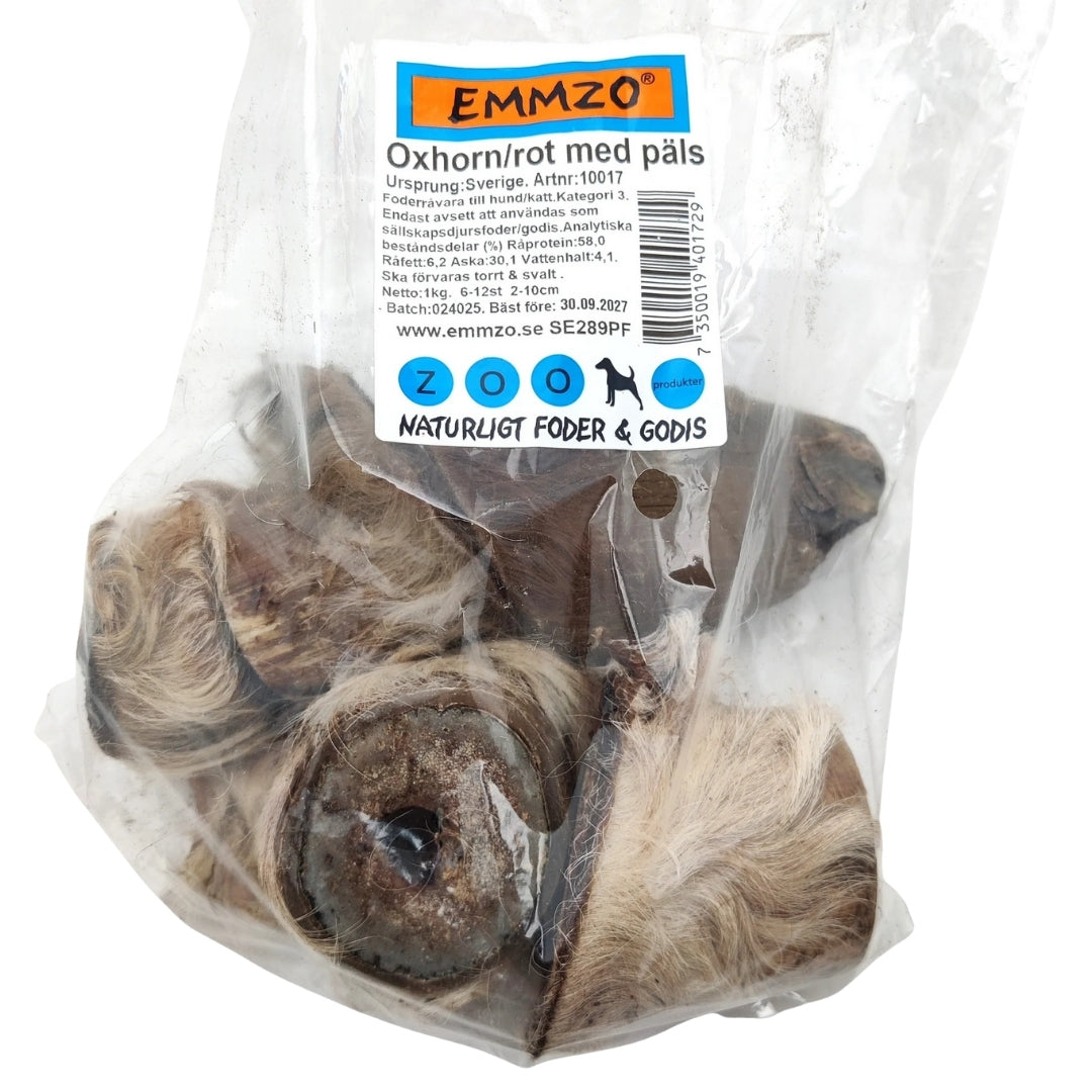 Emmzo - Svenskt oxhorn med rot delad (1kg)