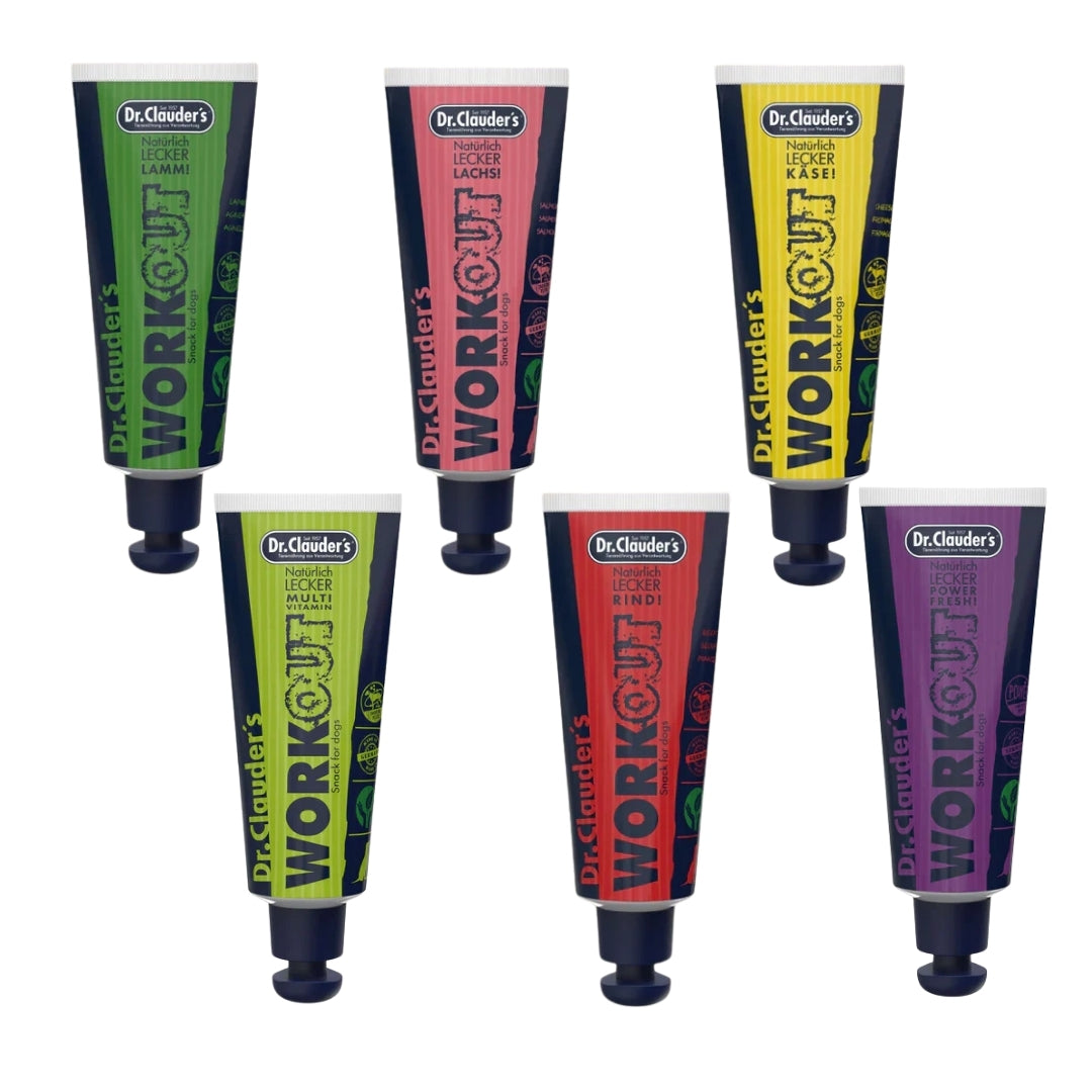 Dr. Clauder´s - 6-pack godistuber (Ost, Nöt, Lax, Lamm, Energi, Multivitamin)