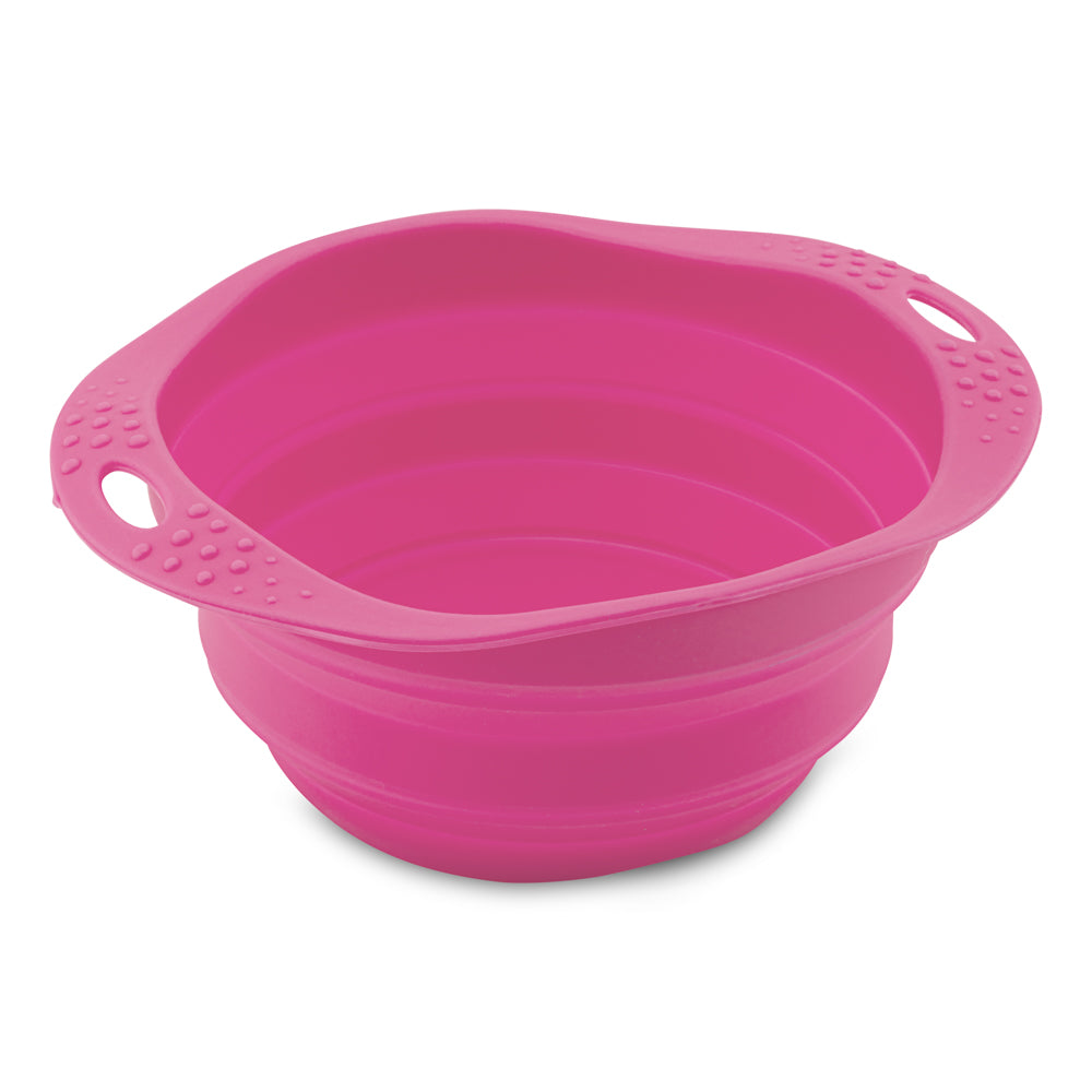 Beco - Hopfällbar matskål av naturgummi (M, Rosa, grön eller blå)