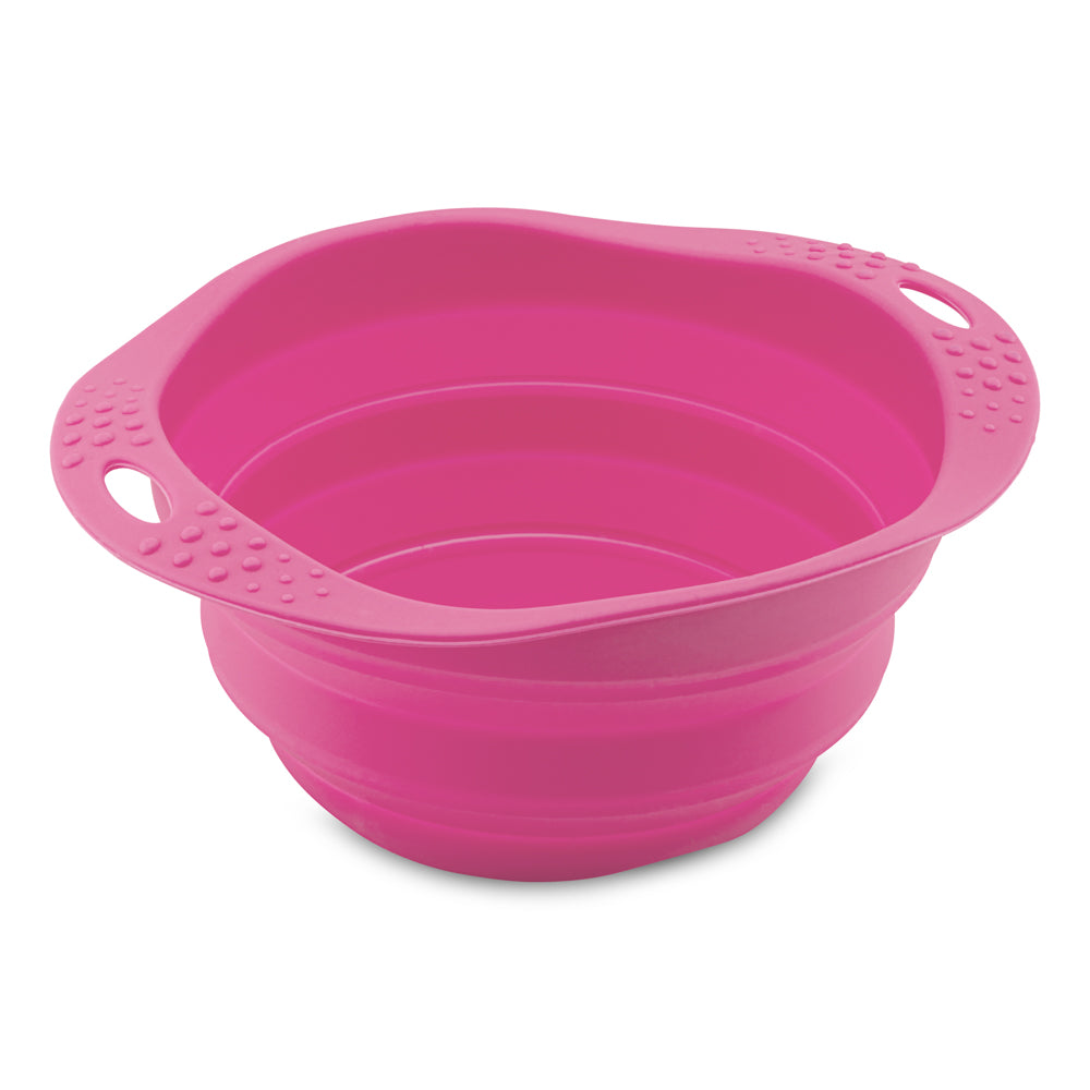 Beco - Hopfällbar matskål av naturgummi (S, Rosa, grön eller blå)