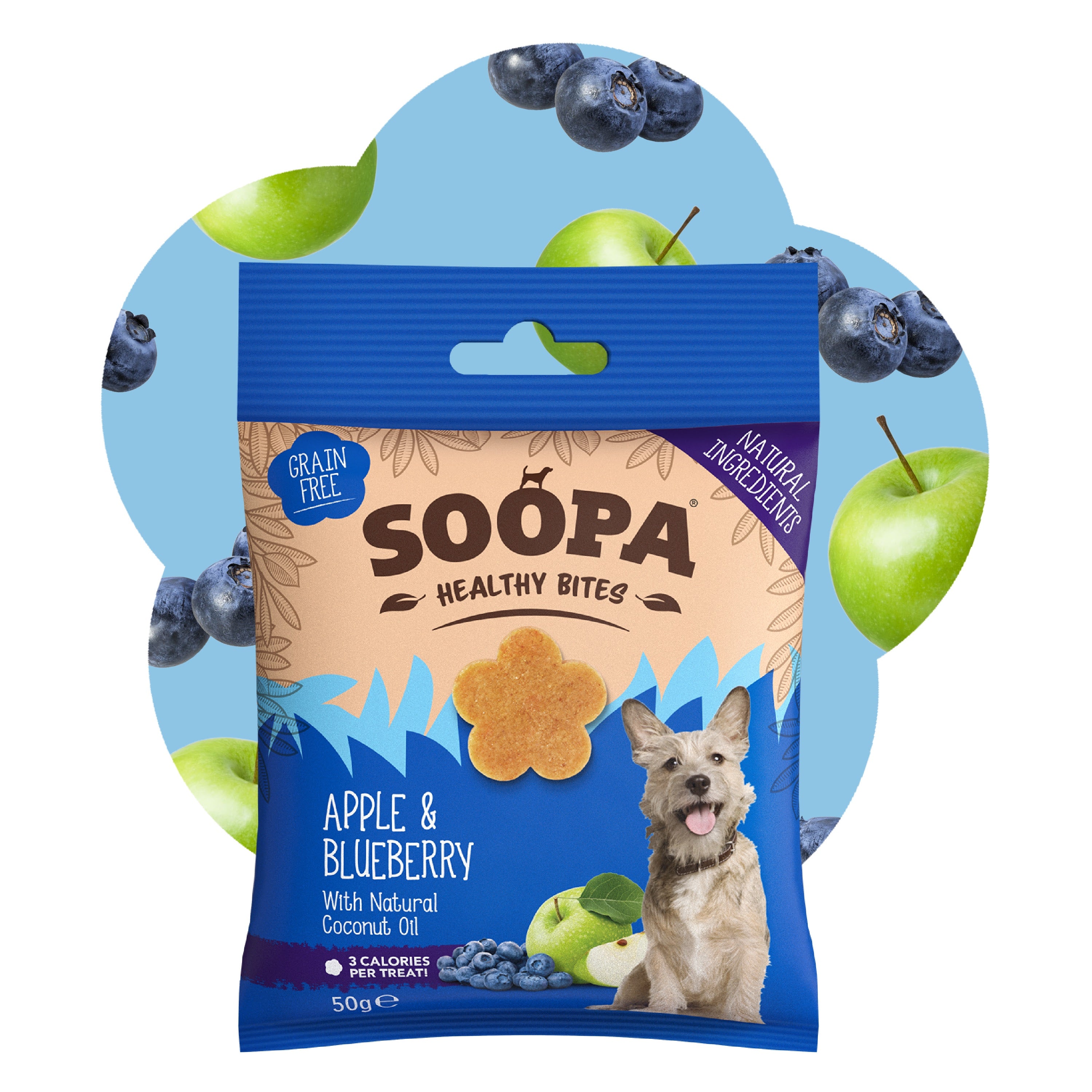 Soopa - Hundgodis | Äpple och blåbär (50g, 50 bitar)