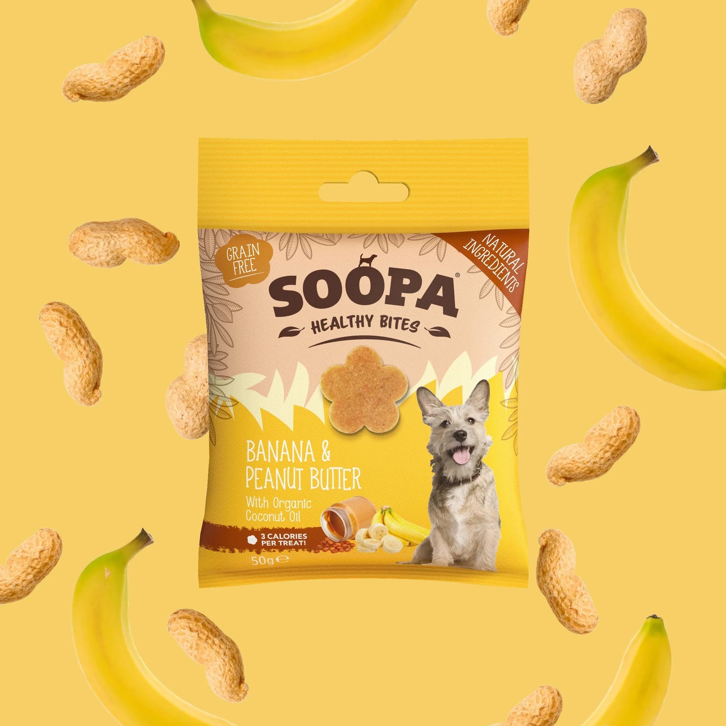 Soopa - Hundgodis | Banan och jordnötssmör (50g, 50 bitar)