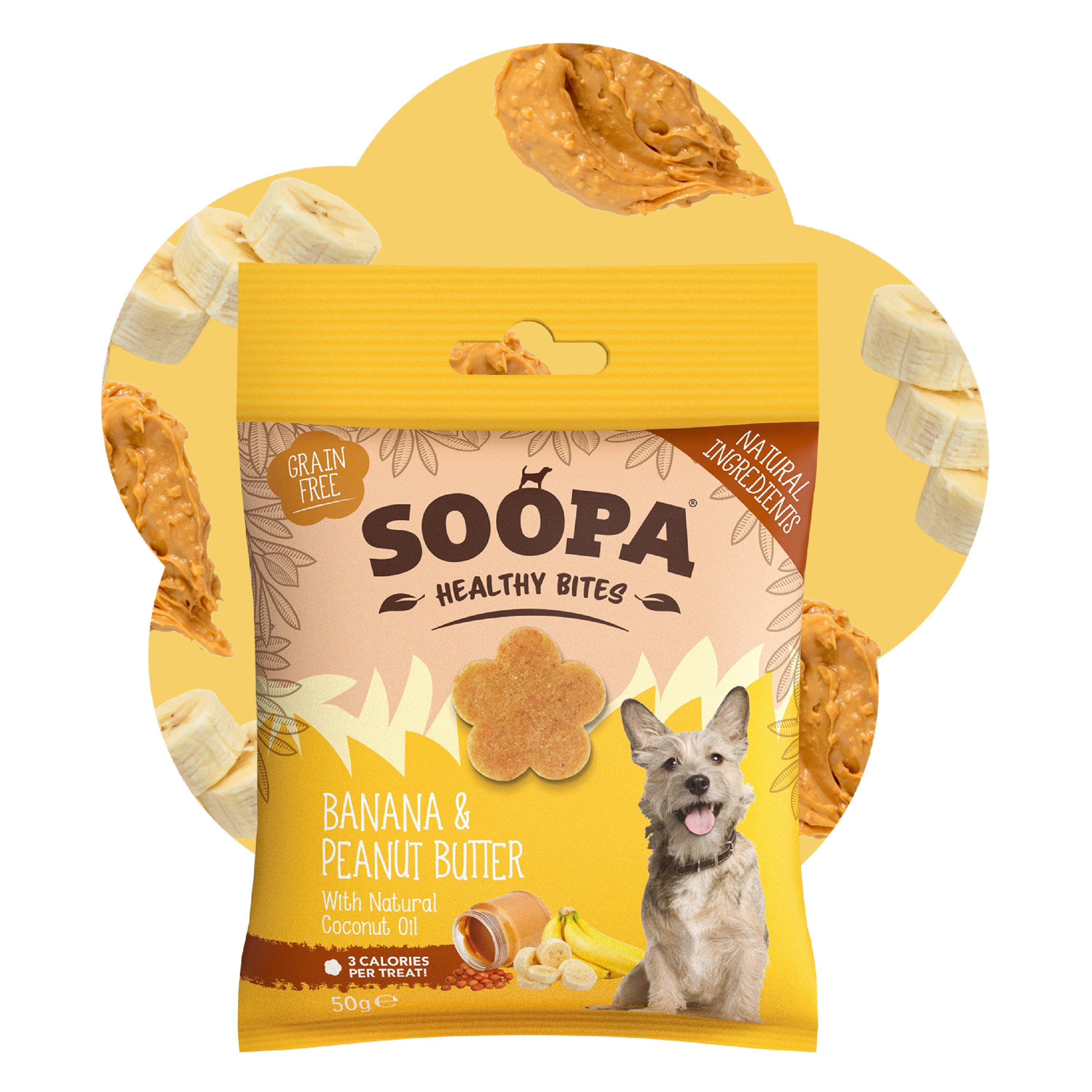 Soopa - Hundgodis | Banan och jordnötssmör (50g, 50 bitar)