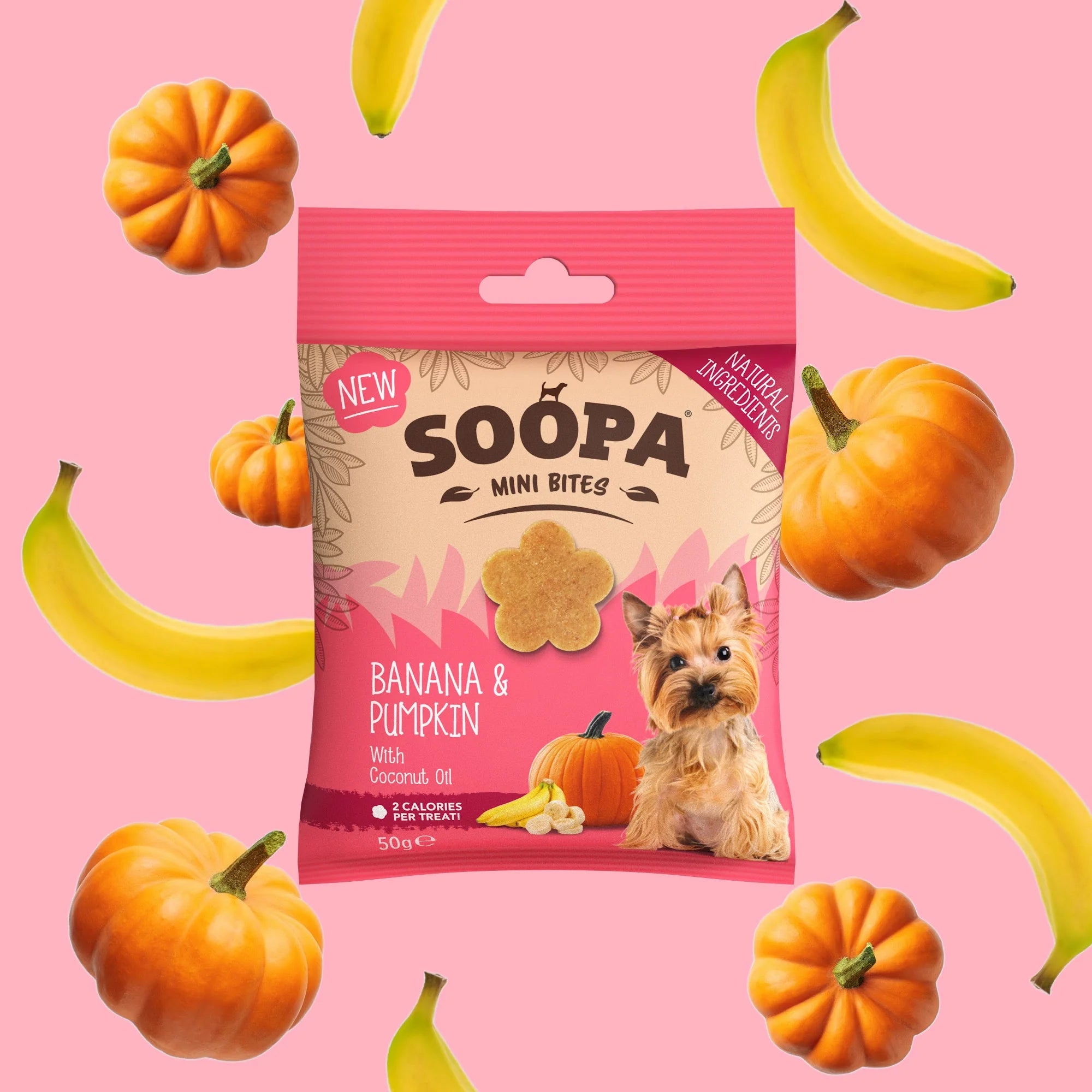 Soopa - Hundgodis MINI | Banan och pumpa (50g, 100 bitar)