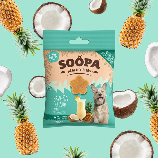 Soopa - Hundgodis | Paw-Na Colada, kokos och ananas (50g, 50 bitar)