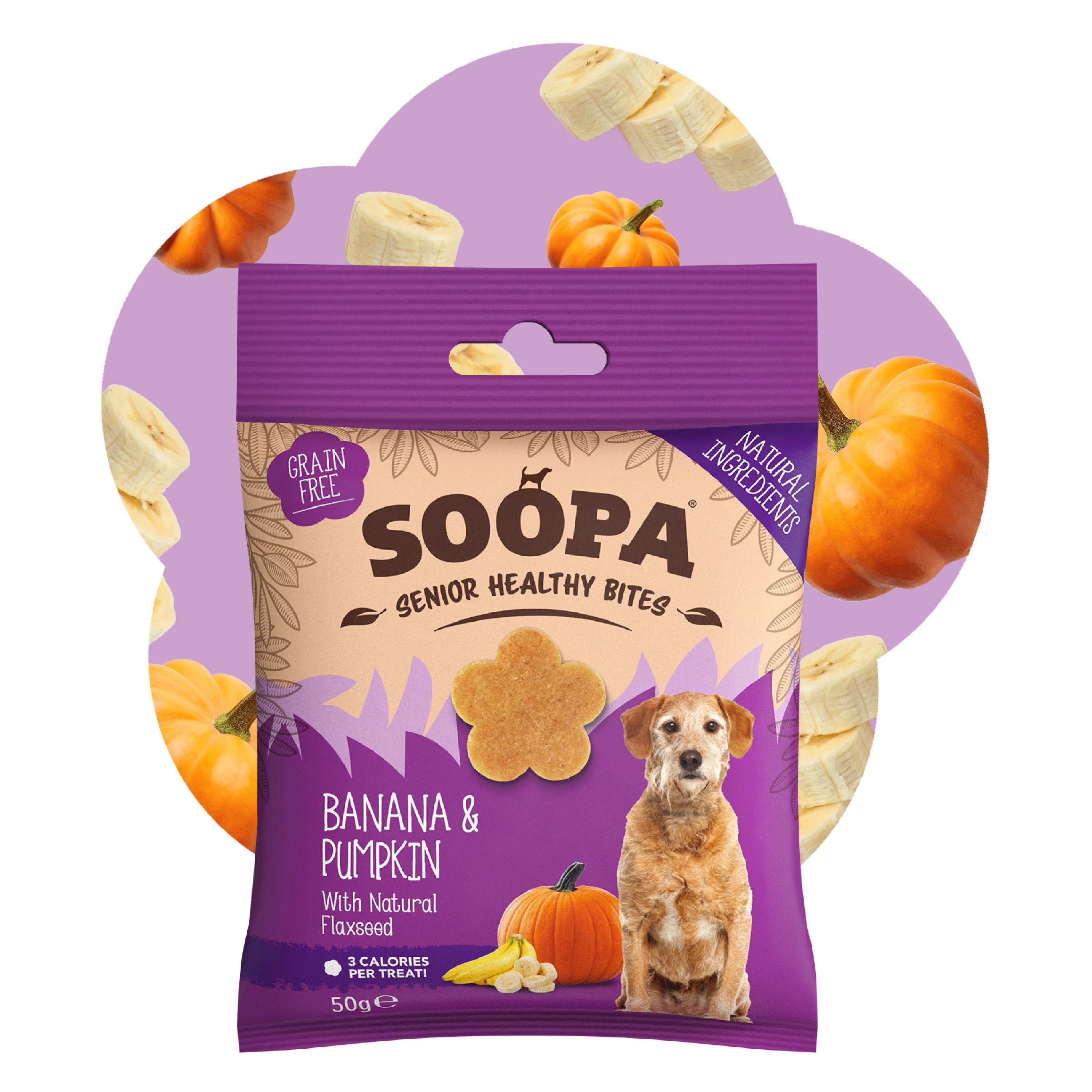 Soopa - Hundgodis SENIOR | Banan och pumpa (50g, 50 bitar)