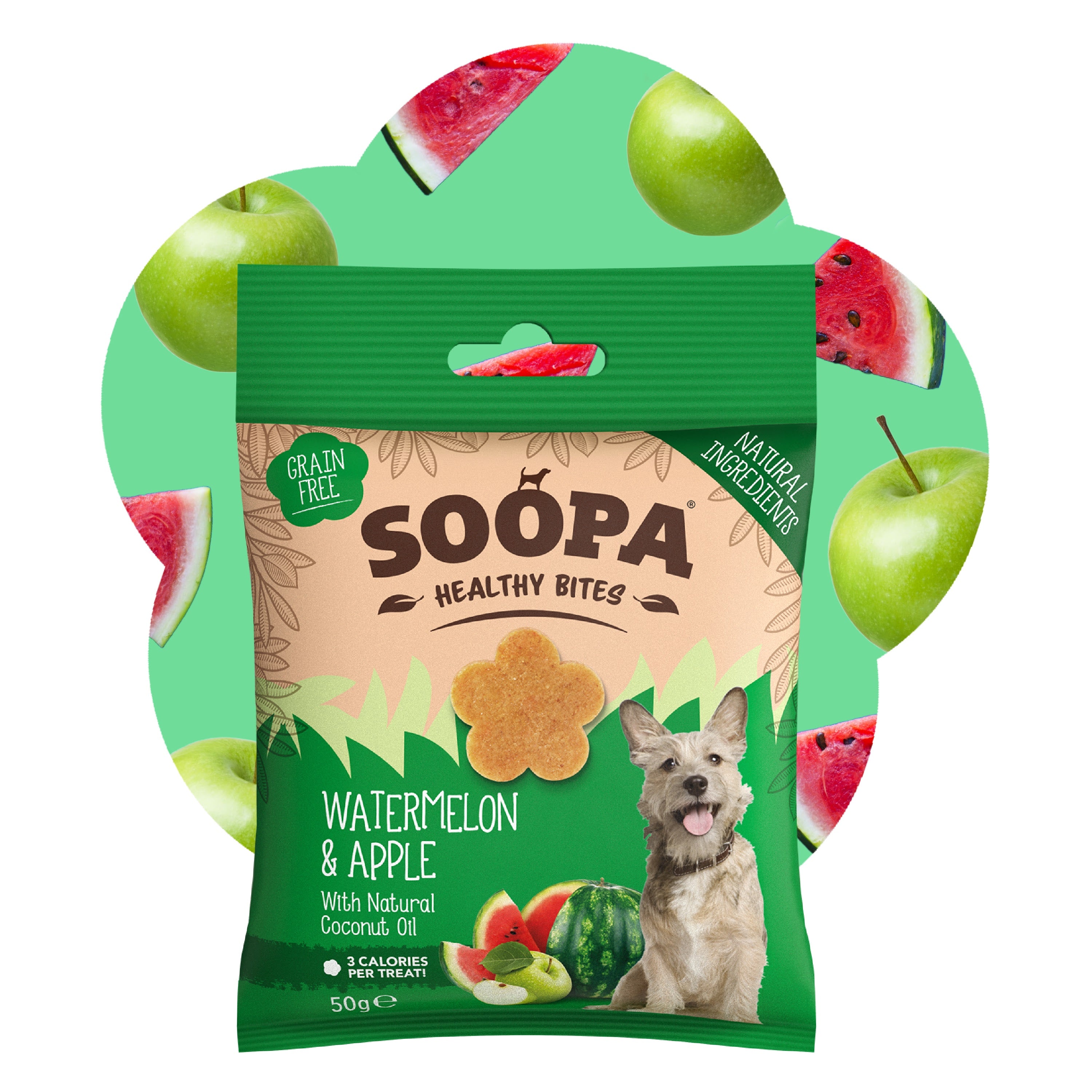 Soopa - Hundgodis | Vattenmelon och äpple (50g, 50 bitar)