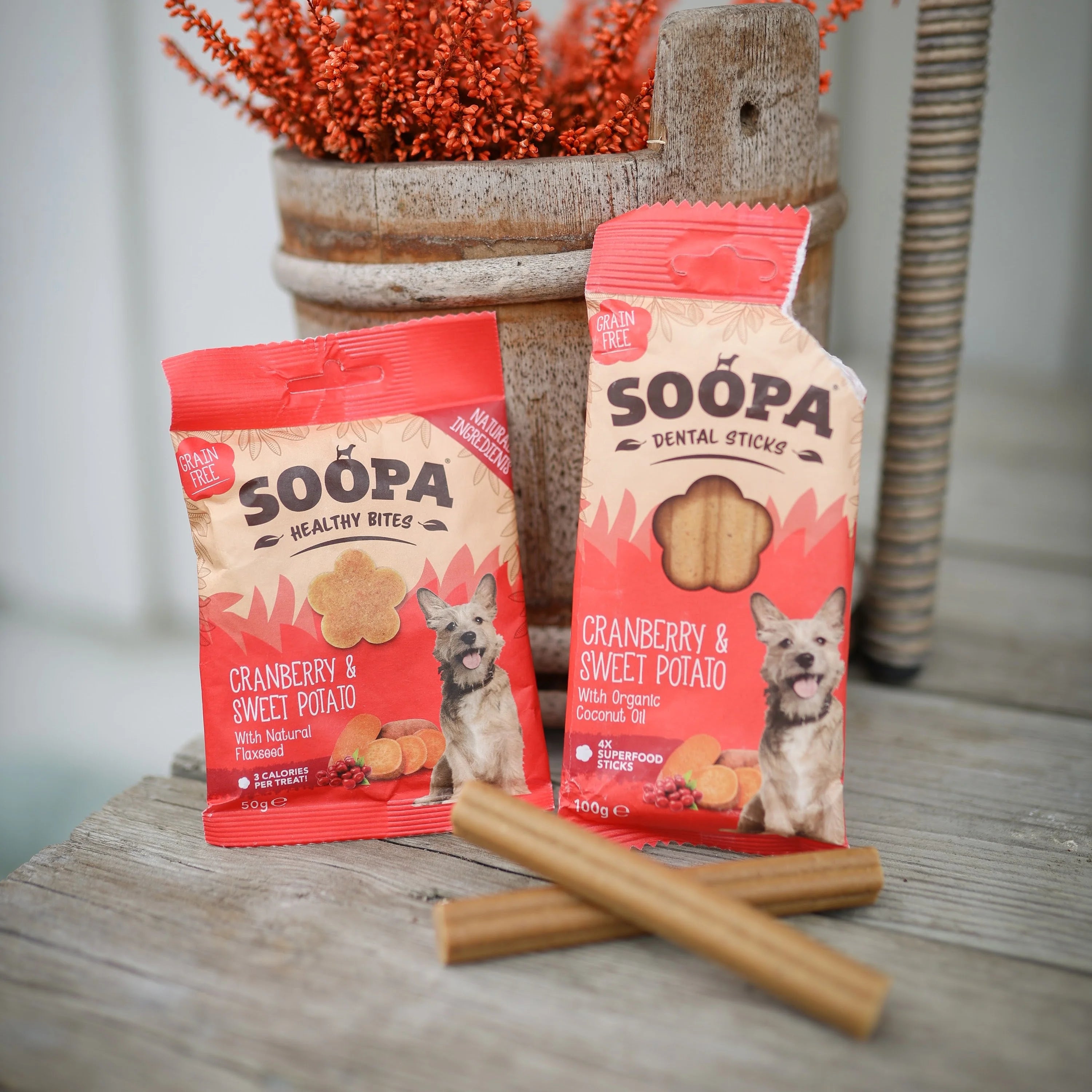 Soopa - Tuggpinnar | Tranbär & Sötpotatis (4-pack)