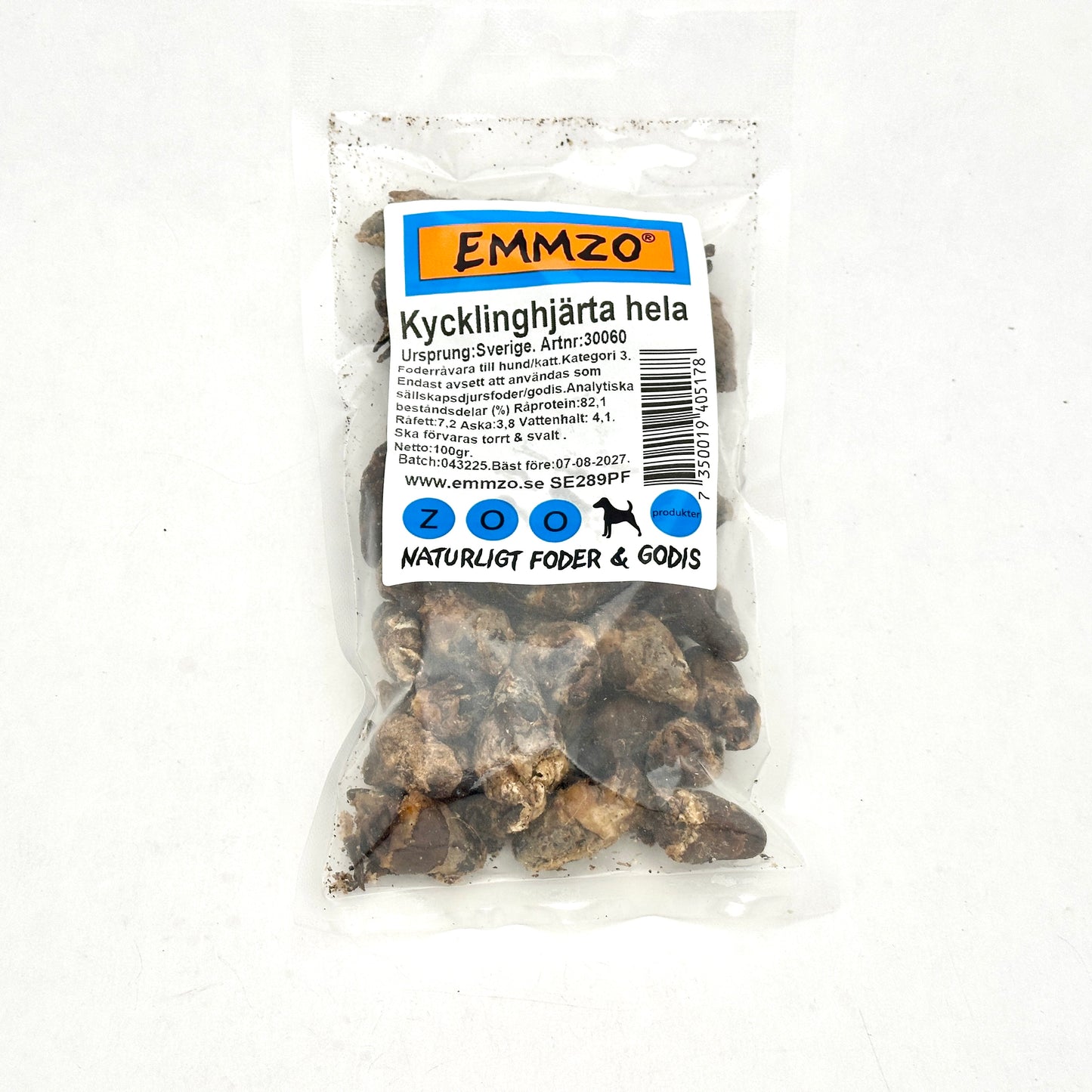 Emmzo - Hela kycklinghjärtan från Sverige (100g, 300g eller 500g)