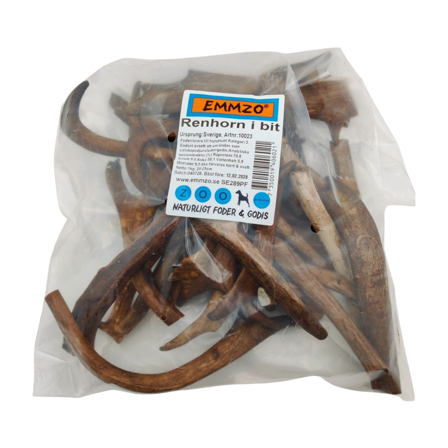 Emmzo - Renhorn i bit (1kg, ca 15-28cm)