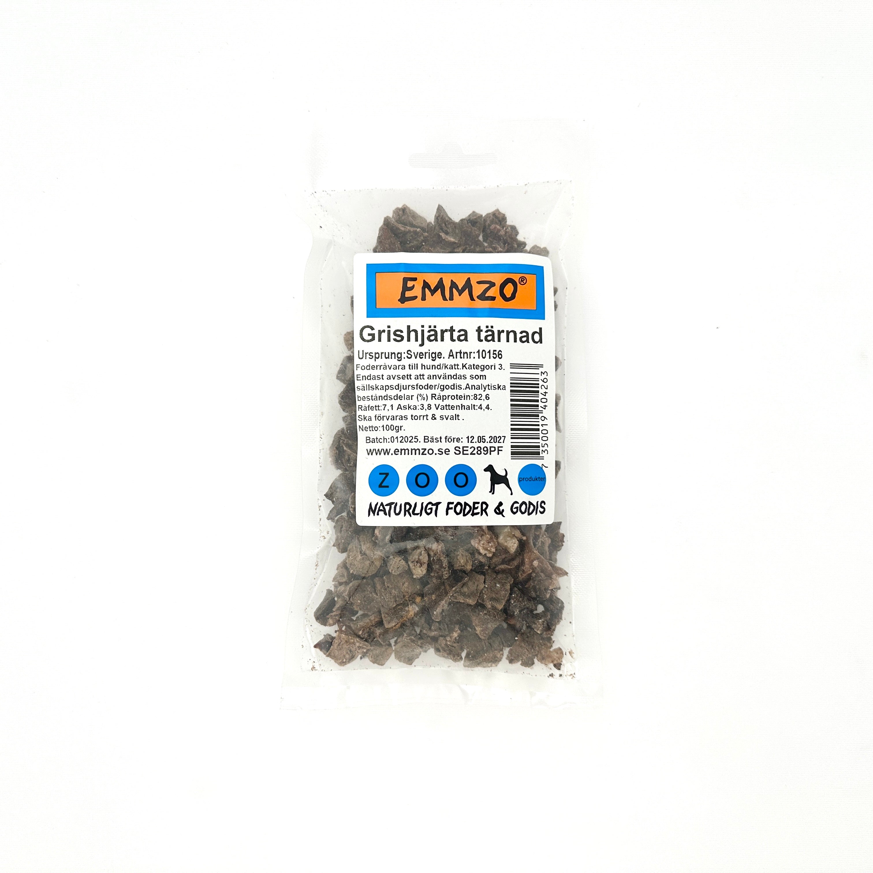 Emmzo - Svenskt grishjärta tärnad (100g eller 250g)
