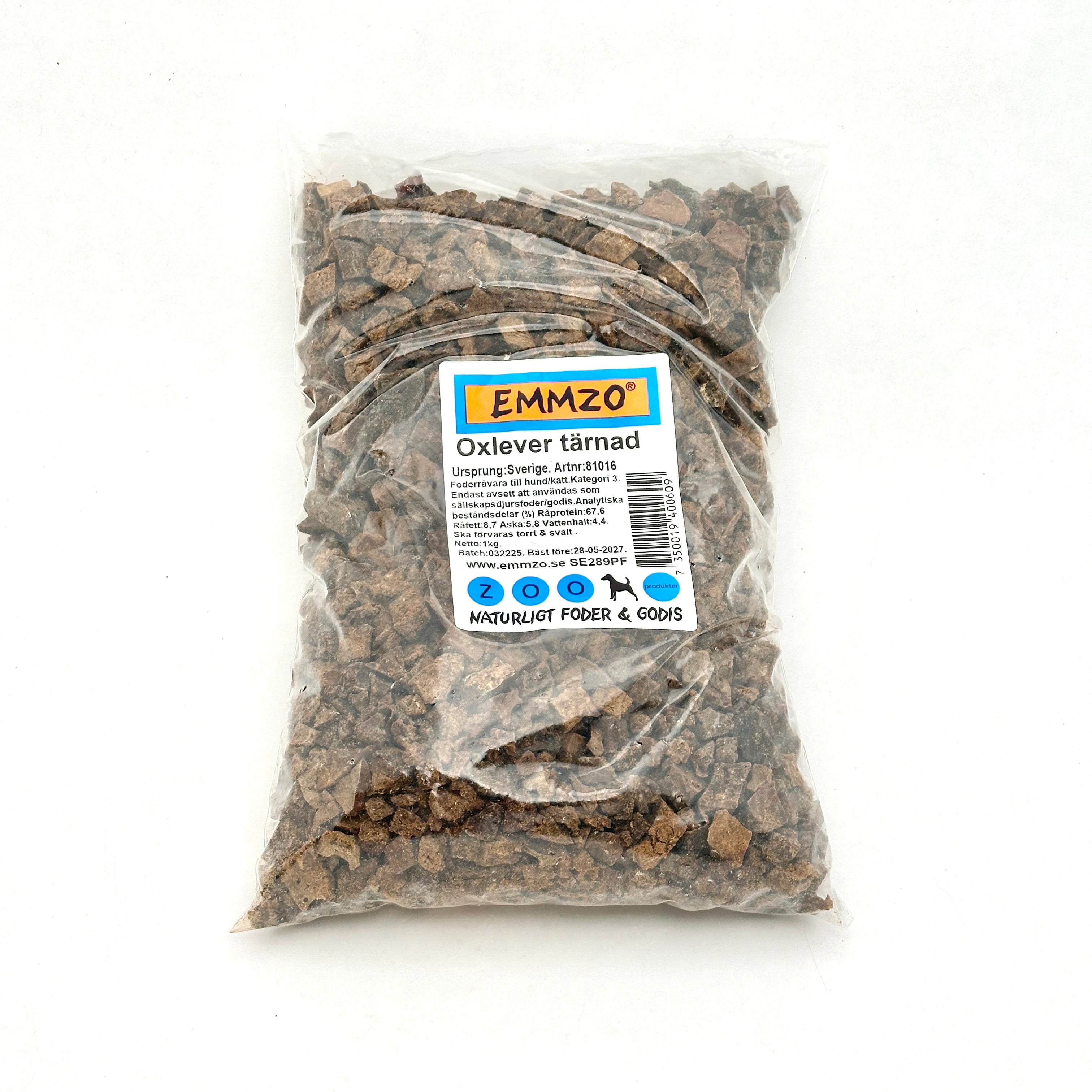 Emmzo - Svensk oxlever tärnad (100g, 300g eller 1kg)
