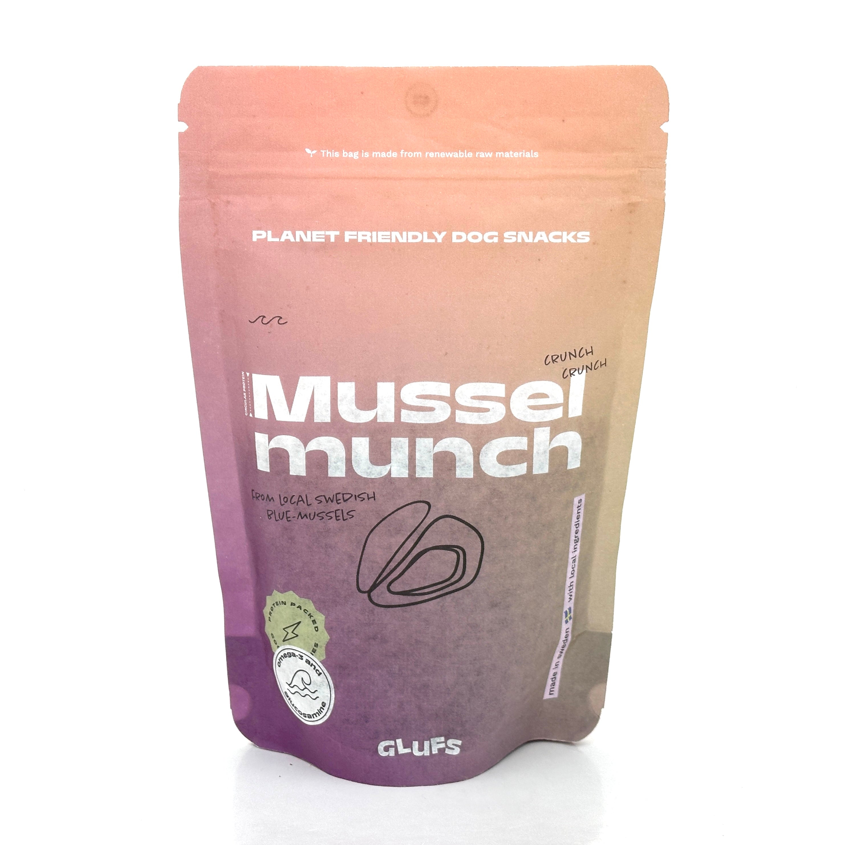 Glufs - Musselmunch | Hundgodis av blåmussla (110g)