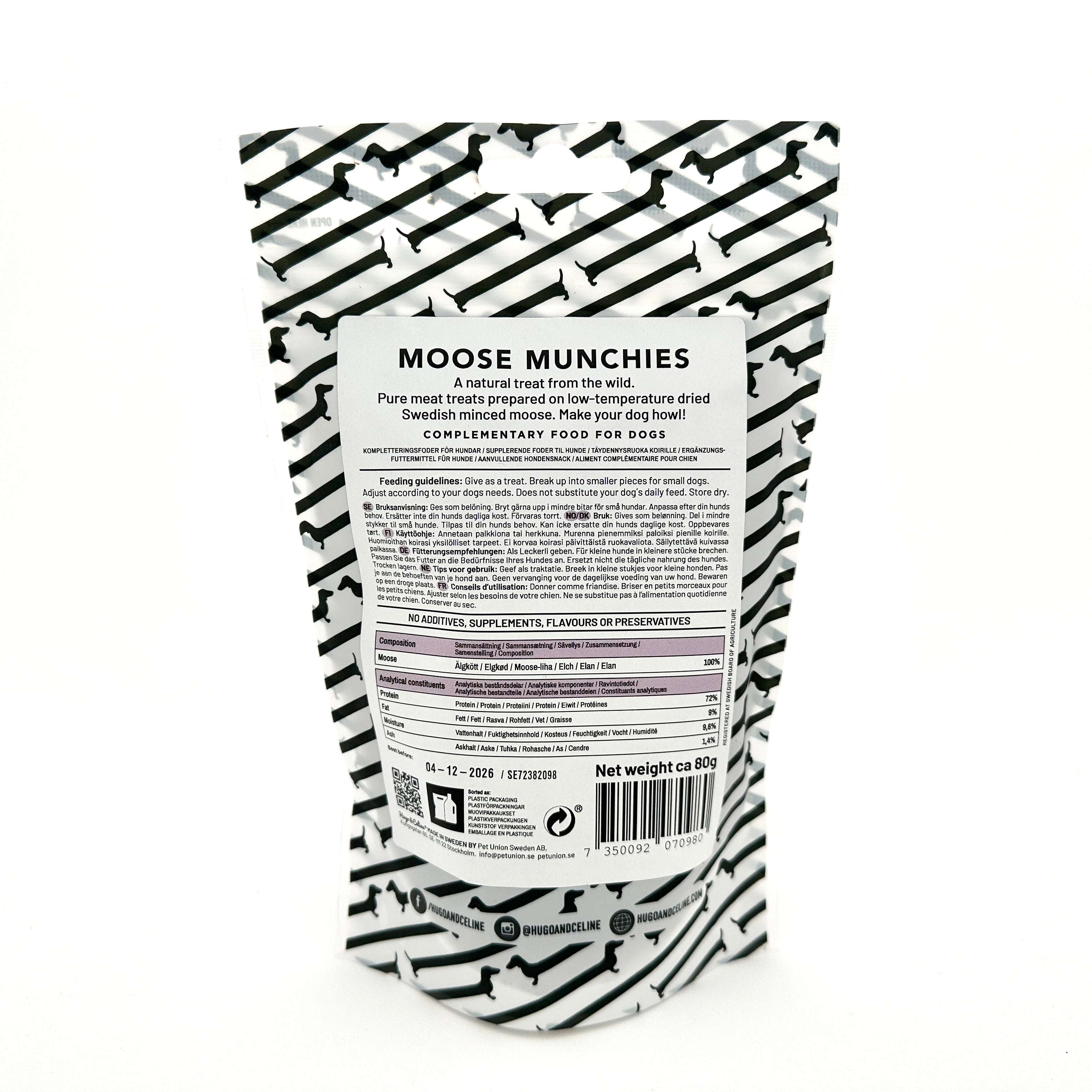 Hugo & Celine - Moose Munchies | Svenska älgkakor (80g)