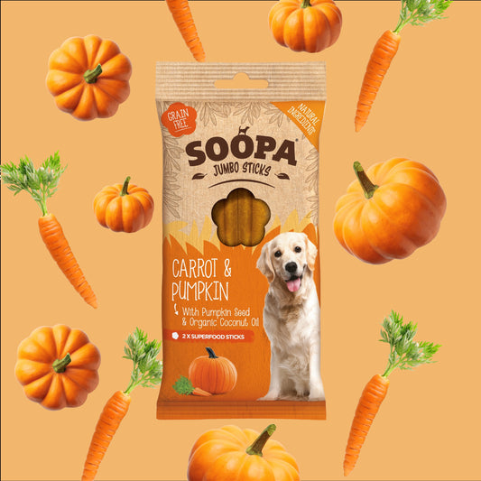 Soopa - Tuggpinnar JUMBO | Morot & Pumpa (2-pack)