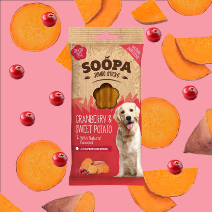 Soopa - Tuggpinnar JUMBO | Tranbär & Sötpotatis (2-pack)
