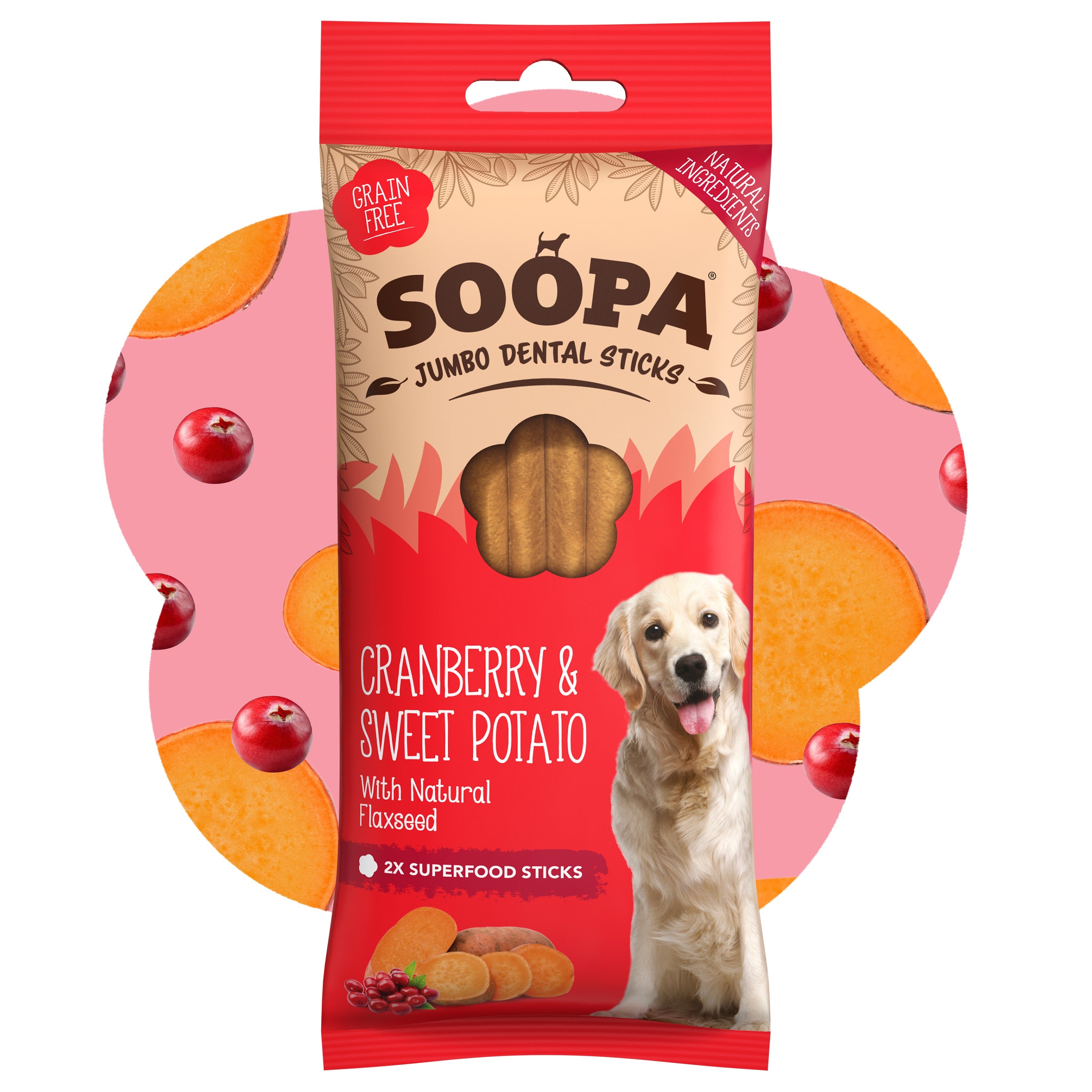 Soopa - Tuggpinnar JUMBO | Tranbär & Sötpotatis (2-pack)