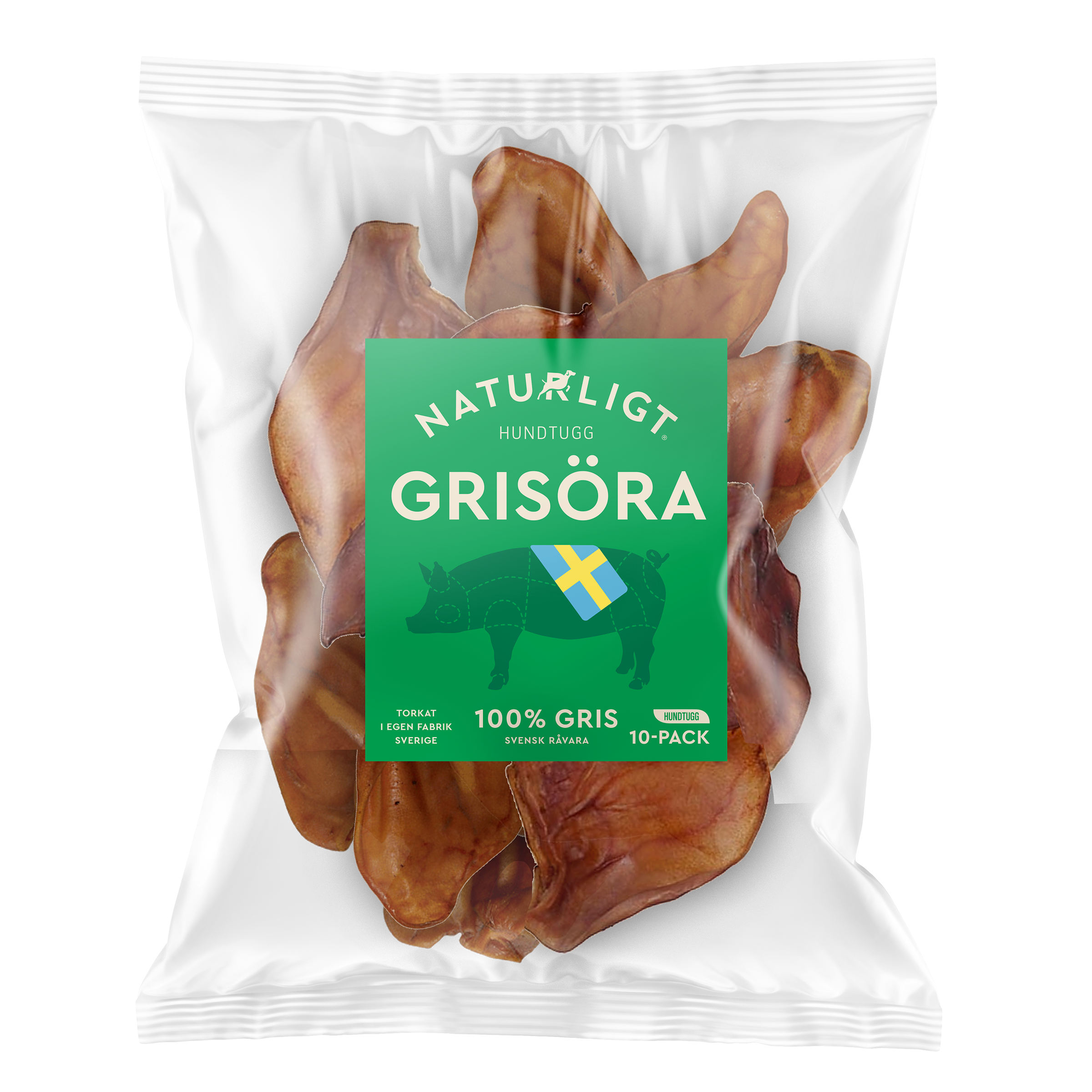 Naturligt hundtugg - Svenska grisöron (2 eller 10pack)
