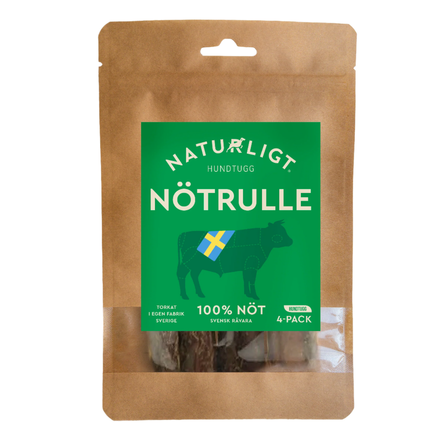 Naturligt hundtugg - Nötrulle (4-pack)