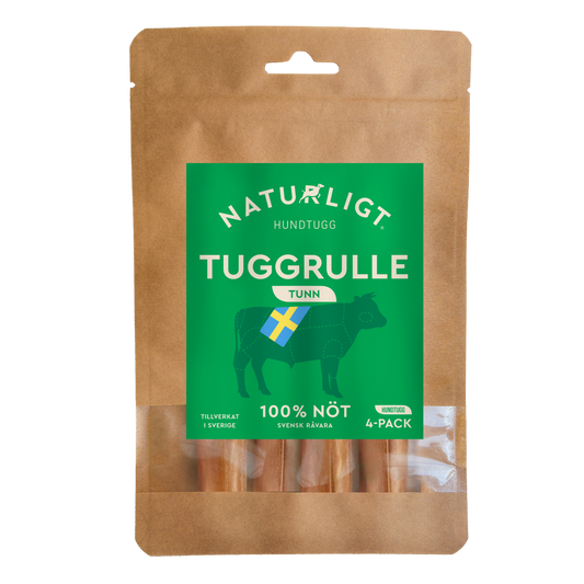 Naturligt hundtugg - Nötrulle Tunn (4-pack, ca 15cm Ø1.5cm)