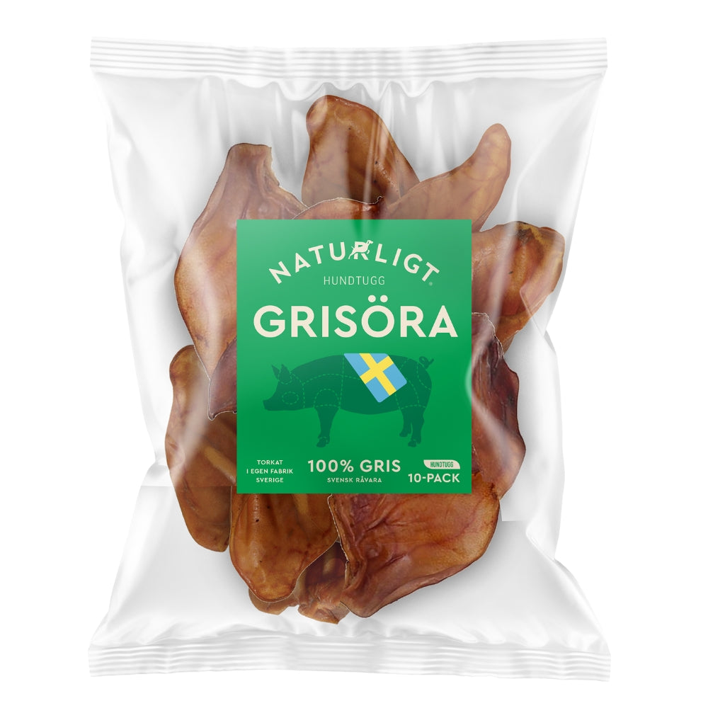 Naturligt hundtugg - Svenska grisöron (2 eller 10-pack)