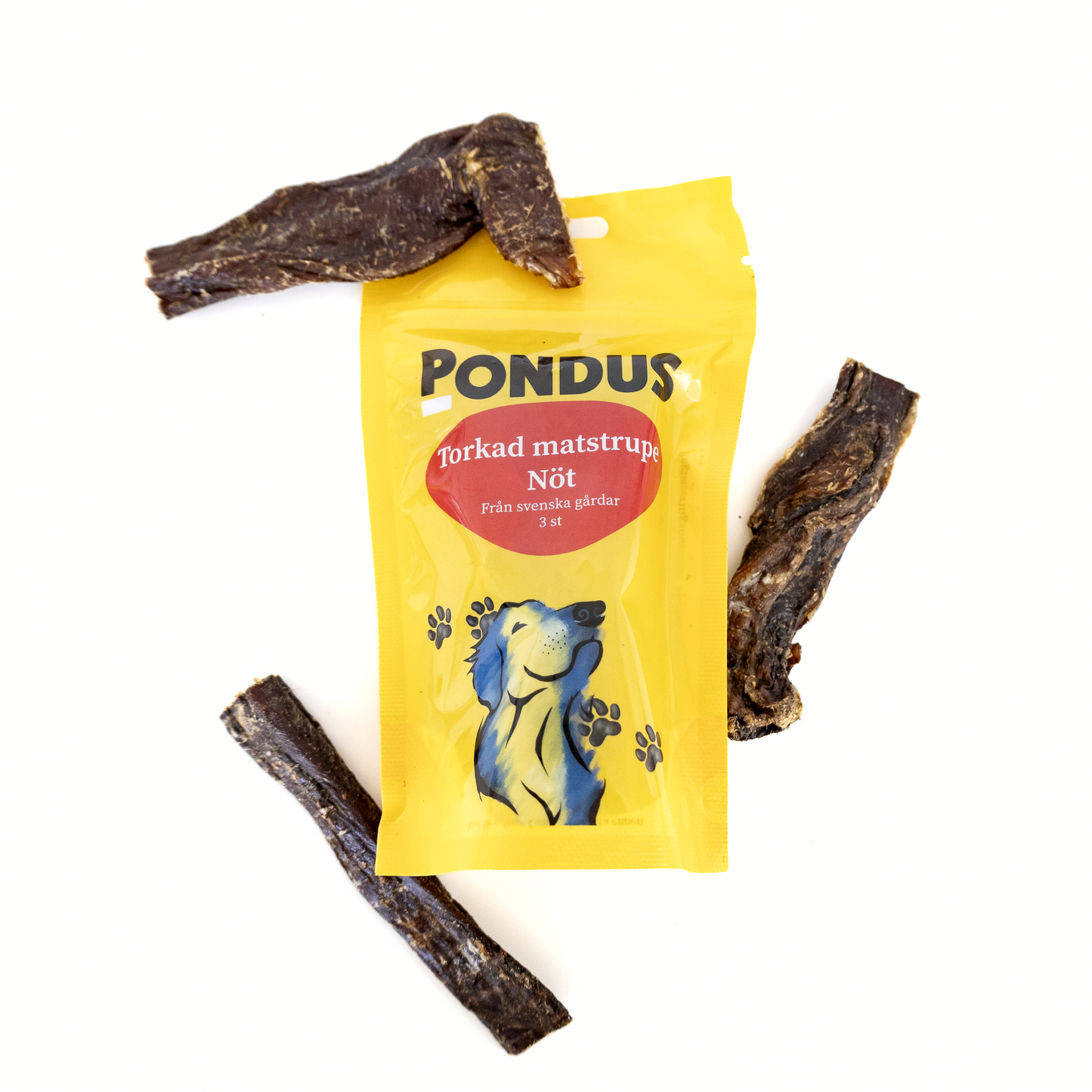 Pondus - Torkat matstrupe från nöt (3-pack)