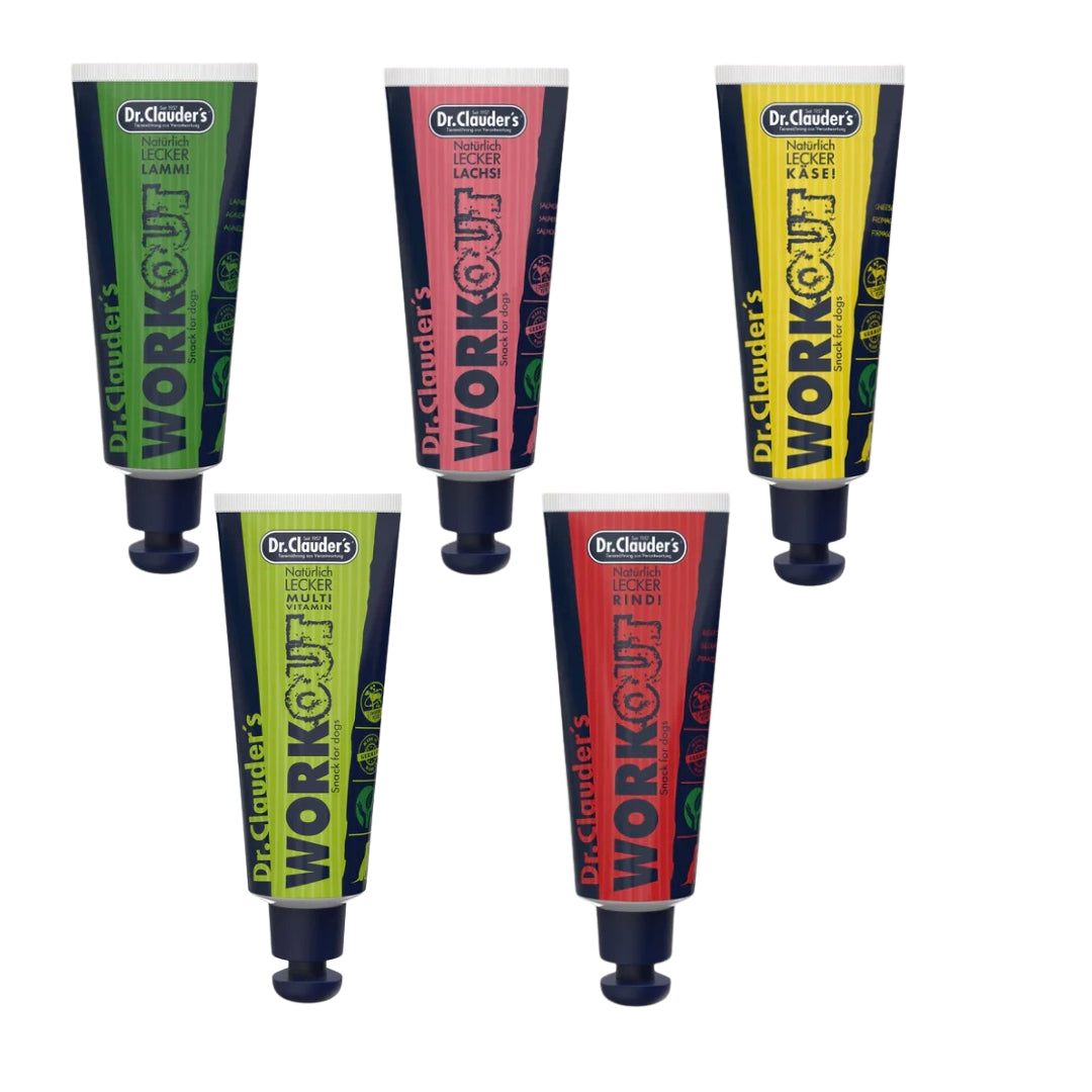 Dr. Clauder's - 5-pack godistuber (Ost, Nöt, Lax, Lamm, Multivitamin)