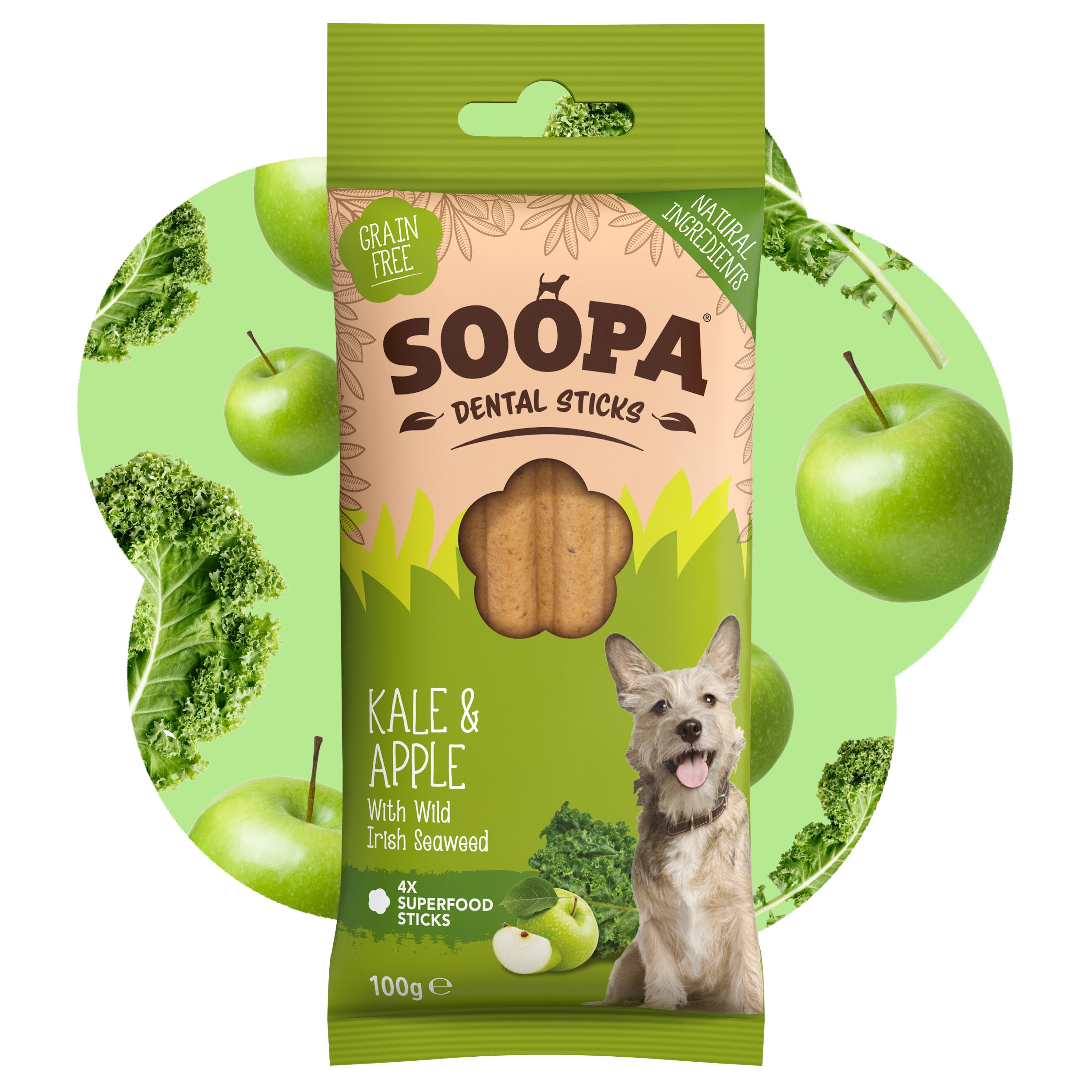 Soopa - Tuggpinnar | Grönkål & Äpple (4-pack)