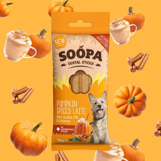Soopa - Tuggpinnar | Pumpkin Spiced Latte - Pumpa & Kanel (4-pack)