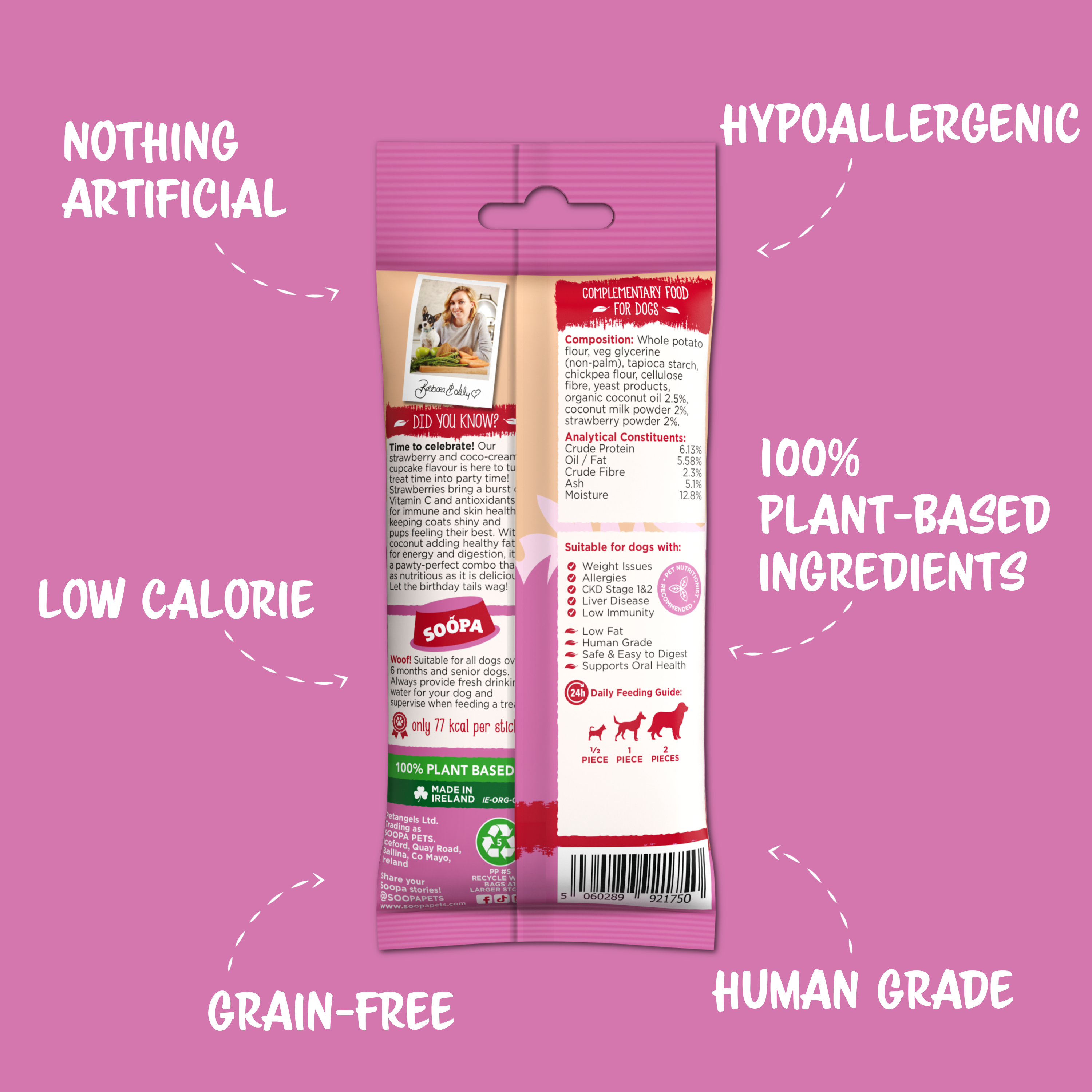 Soopa - Tuggpinnar | Jordgubb & Kokosgrädde (4-pack)