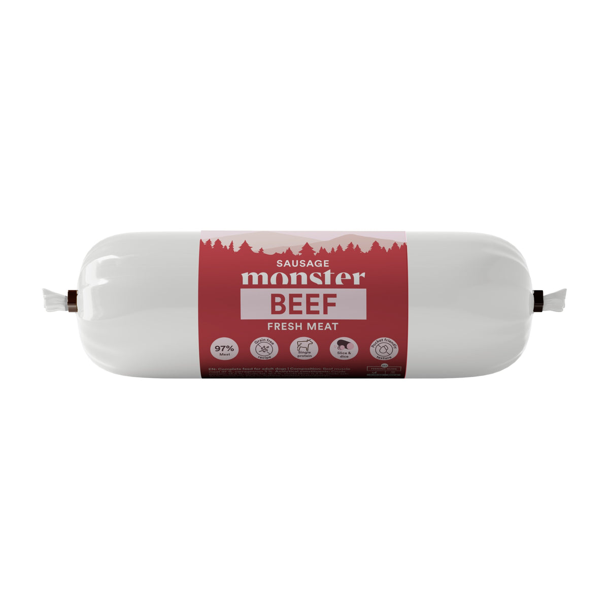 Monster Dog Sausage Beef 400 g, godiskorv för hund