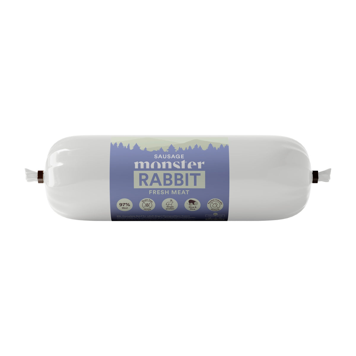 Monster Dog Sausage Rabbit 400 g, godiskorv för hund