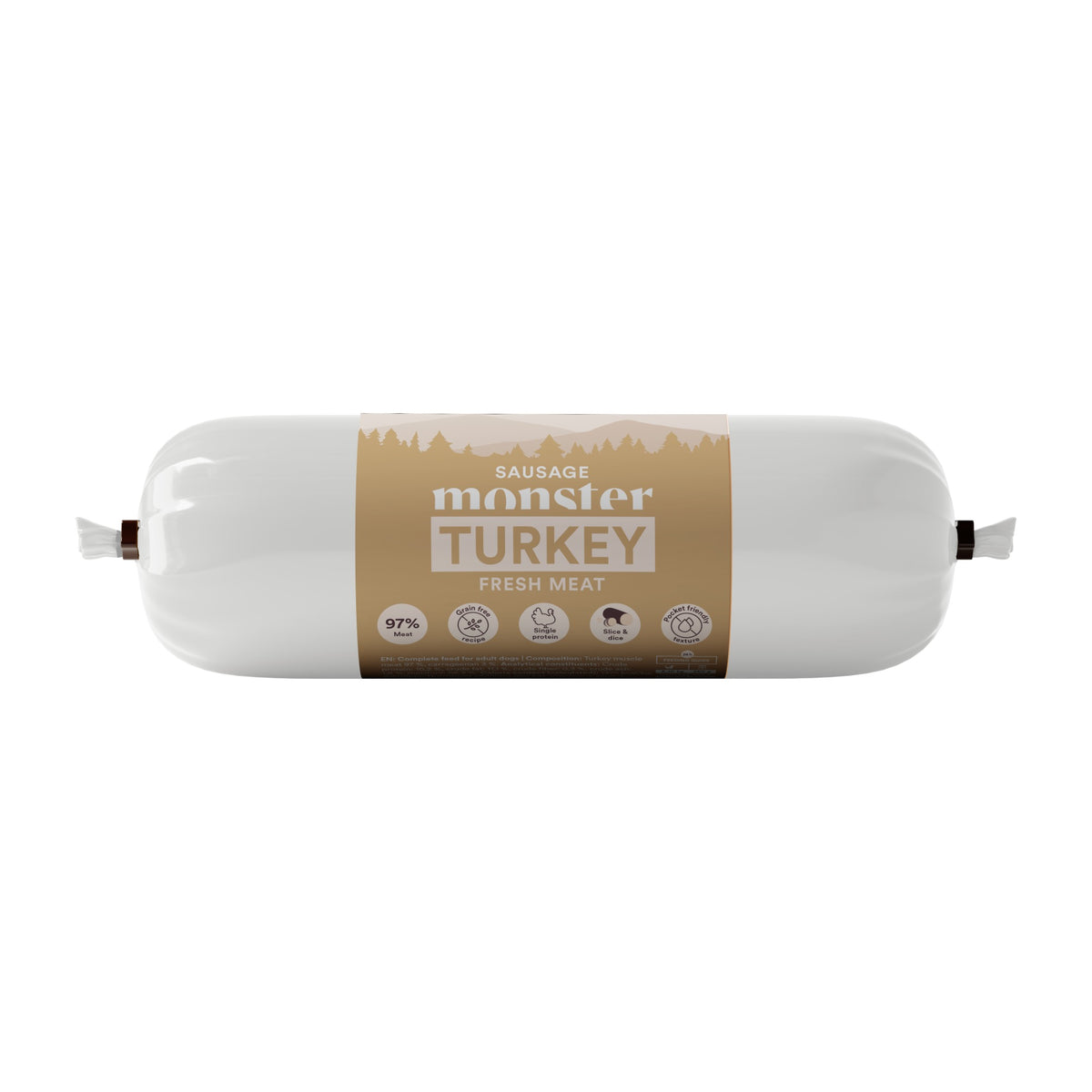 Monster Dog Sausage Turkey 400 g, godiskorv för hund