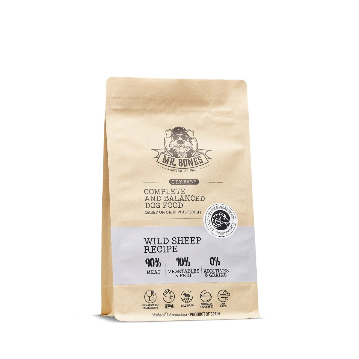 Mr. Bones lufttorkat helfoder med vilt mufflonfår i påse 1 kg