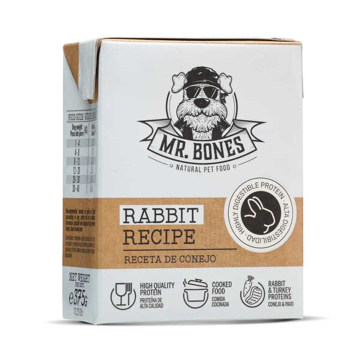 Mr. Bones kokt hundmat med kanin, förpackning 375 g