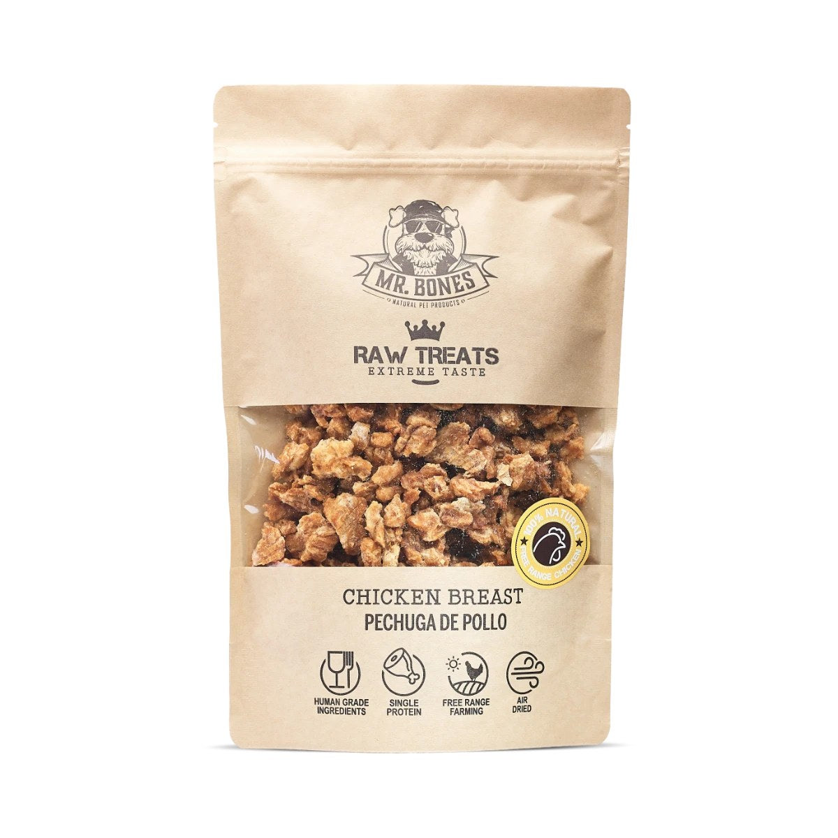 Mr. Bones Raw Treats kycklingbröst i stor påse 400 g